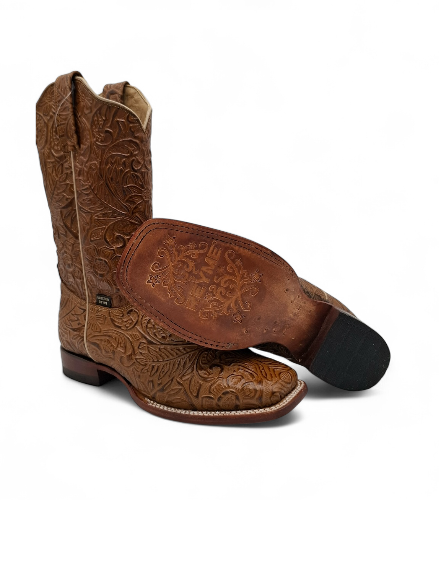BOTA REYME DAMA CINCELADA FLORESTINO  MIEL 001