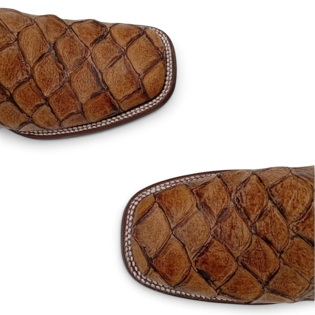 BOTA BIG BULL PIRARUCU FILETEADO CAPUCHINO, SUELA DE CUERO CABALLERO