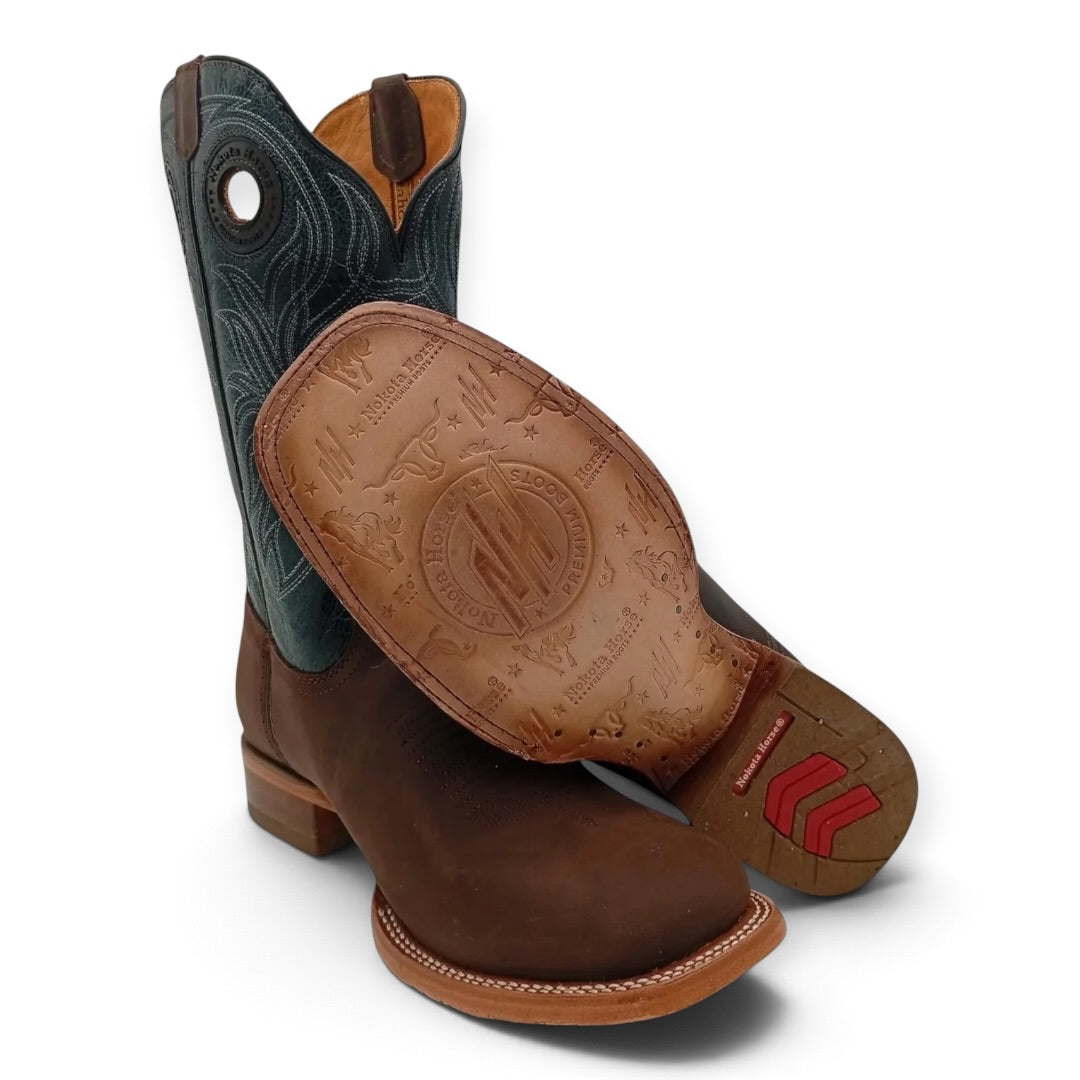 BOTA NOKOTA  HORSE BUCKAR CRAZY CAFE SUELA DE CUERO CABALLERO