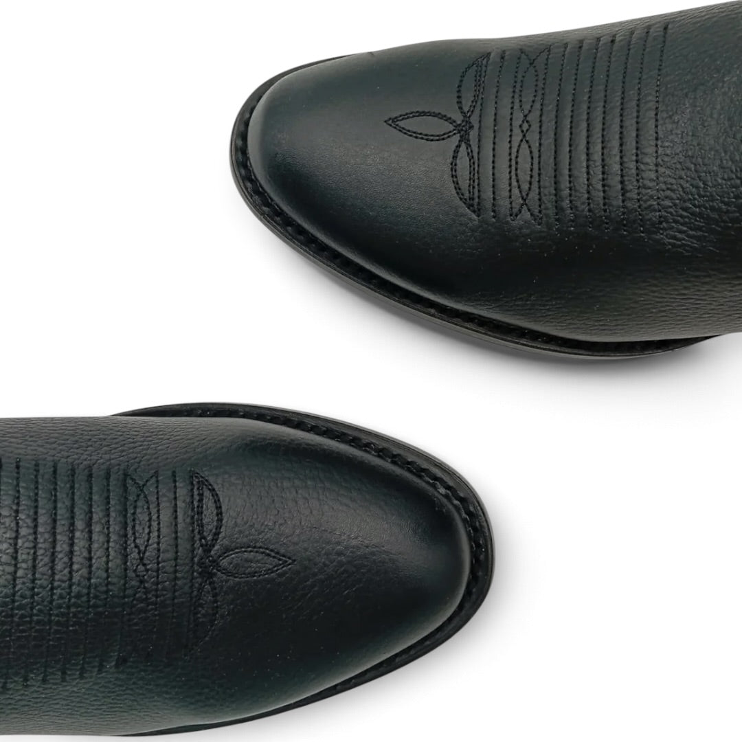 BOTA REYME BRUMA NEGRO OVAL SUELA DE CUERO CABALLERO