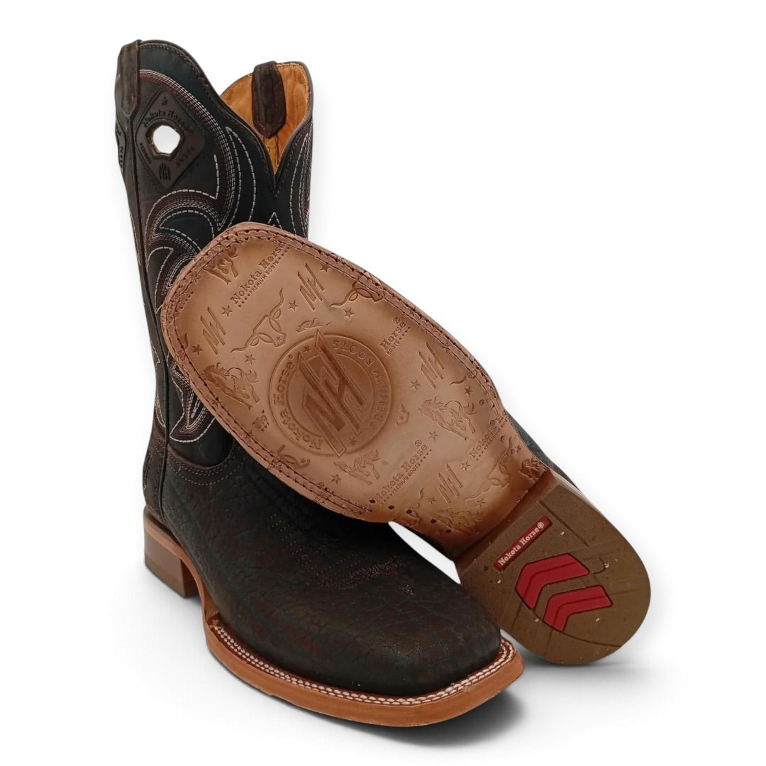 BOTA NOKOTA HORSE CUELLO DE TORO CAFE TABACO SUELA DE CUERO CABALLERO