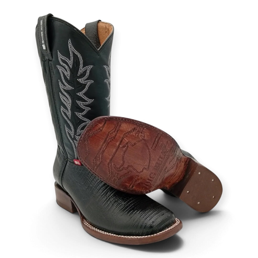 BOTA BIG BULL BUCKAR ARMADILLO NEGRO SUELA DE CUERO DAMA