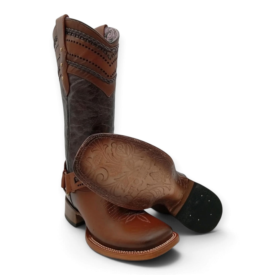 BOTA ROBERT BULL ATANADO MIEL CAFE SUELA DE CUERO DAMA