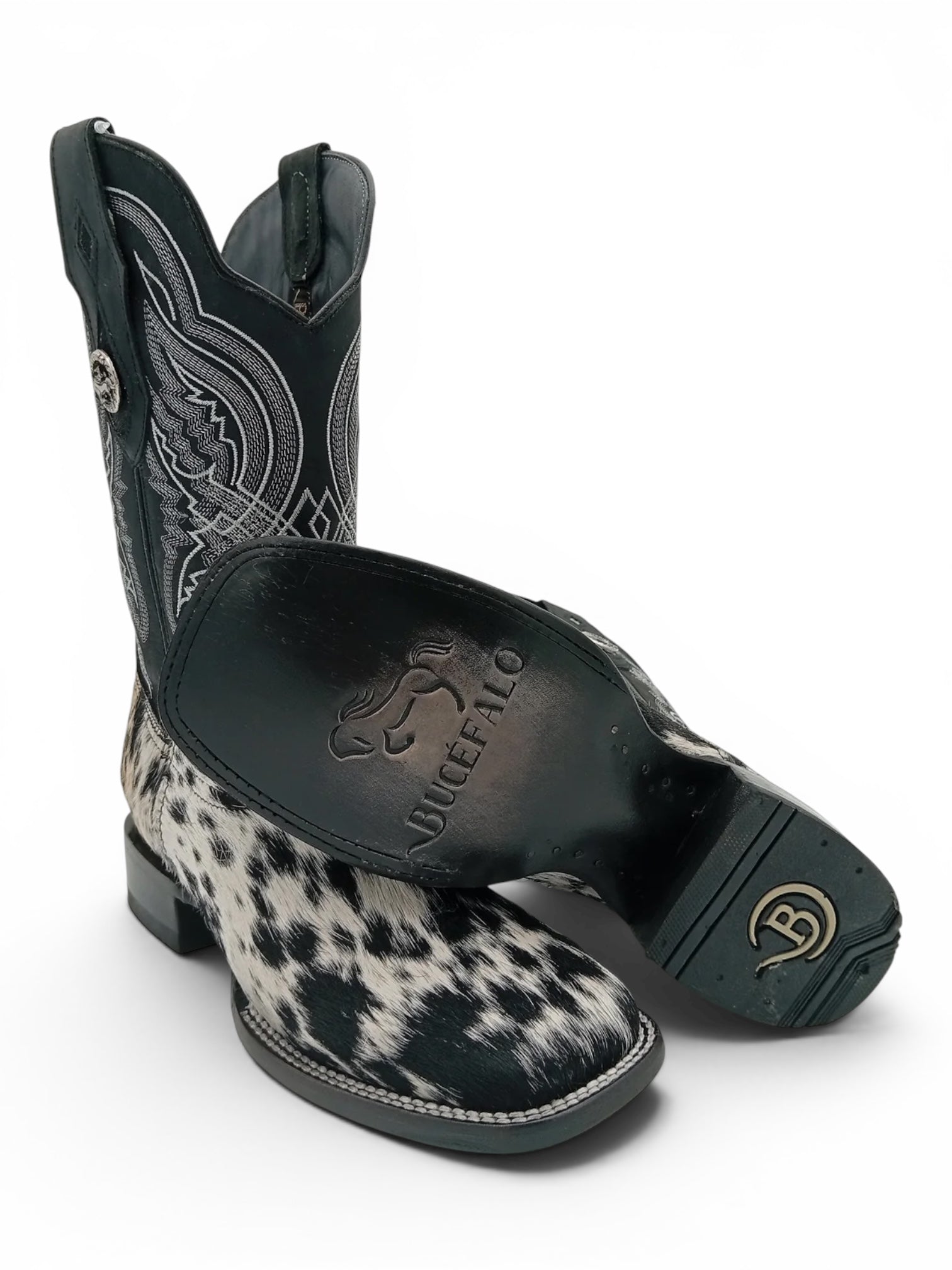 BOTA BUCEFALO PELO PINTO SUELA DE CUERO CABALLERO