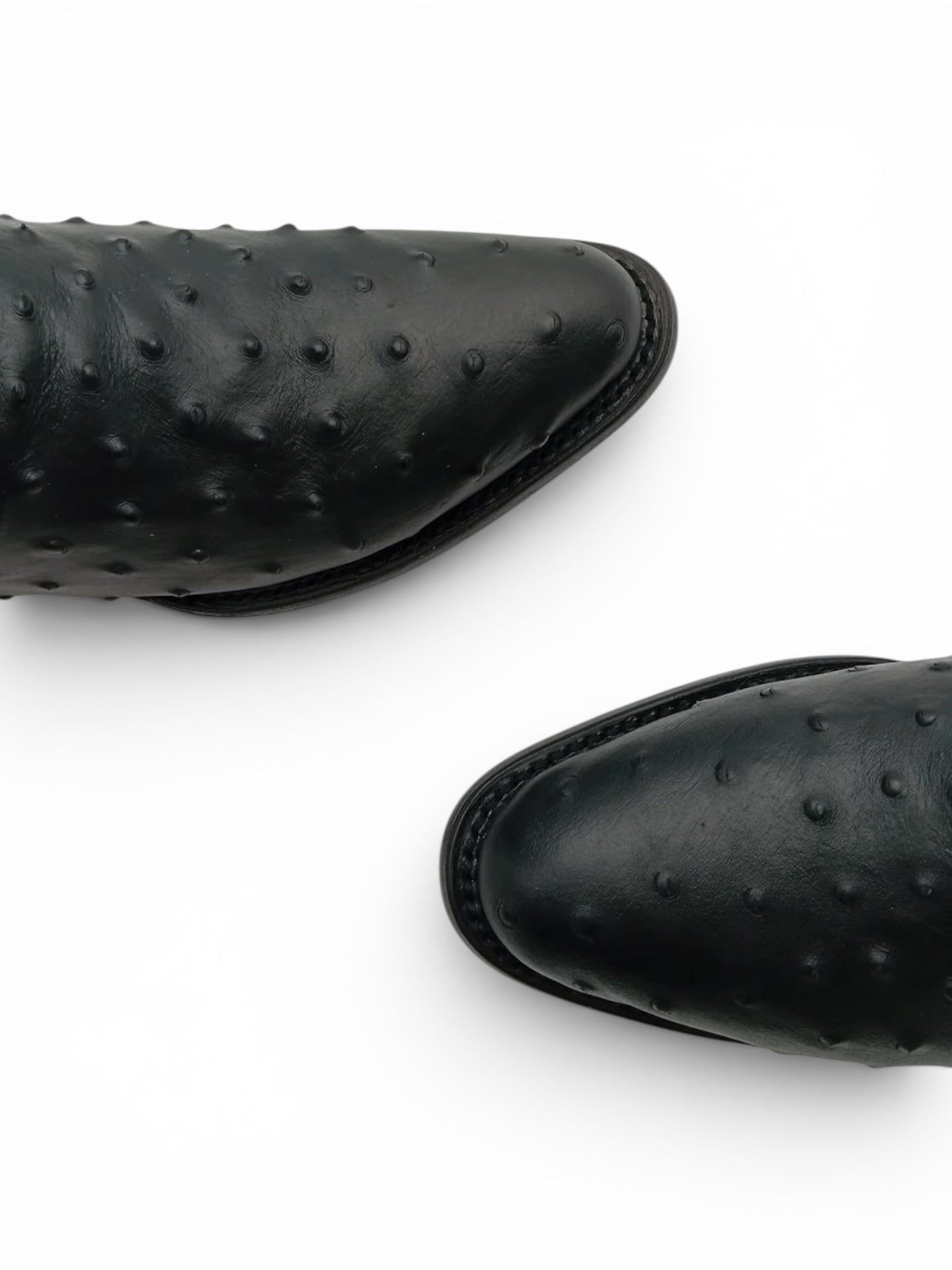 BOTA REYME OVAL AVESTRUZ NEGRO TACON CUBANO, SUELA DE CUERO CABALLERO