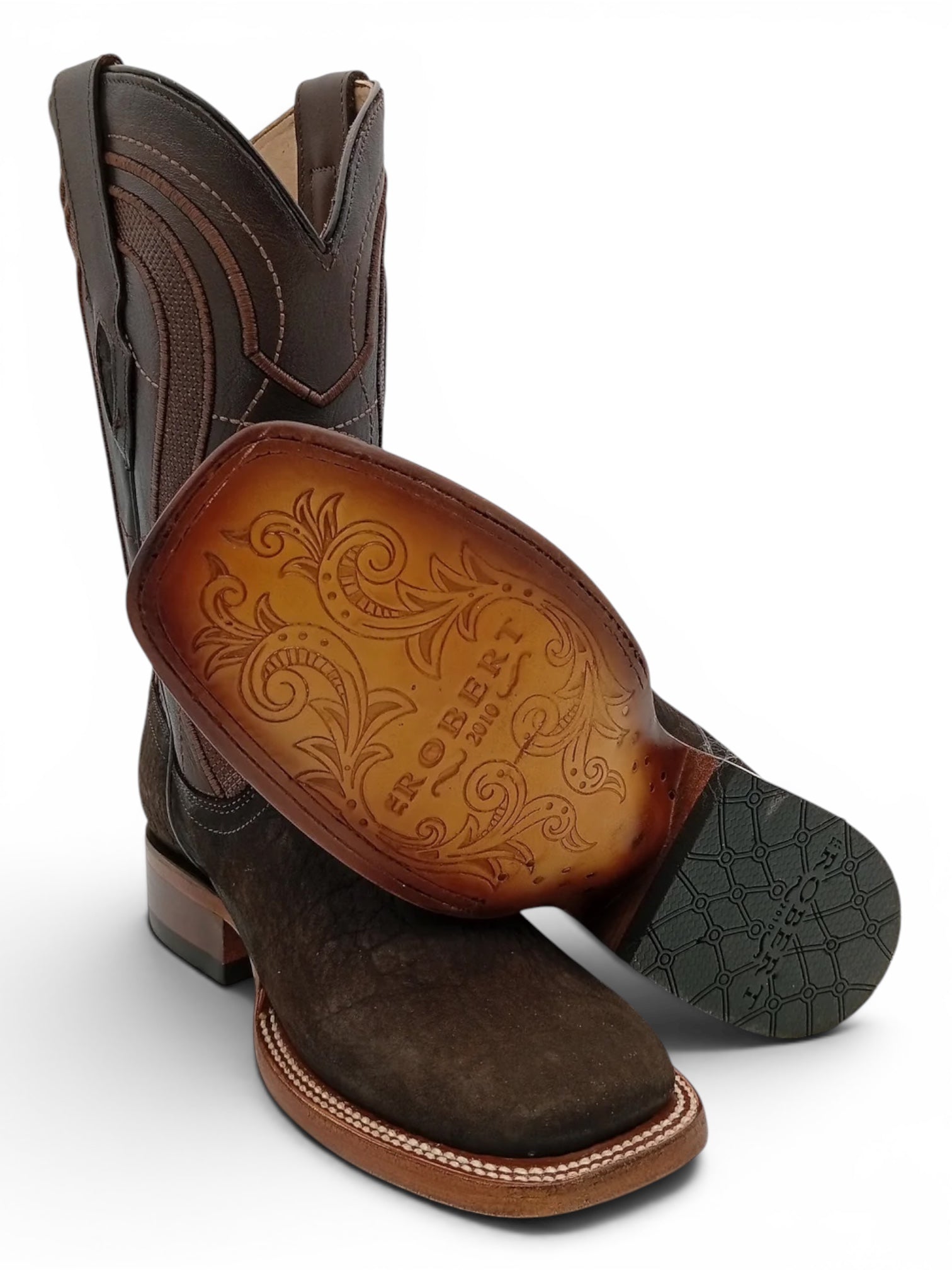 BOTA ROBERT ELEFANTE NOBUCK CAFE SUELA DE CUERO, CABALLERO