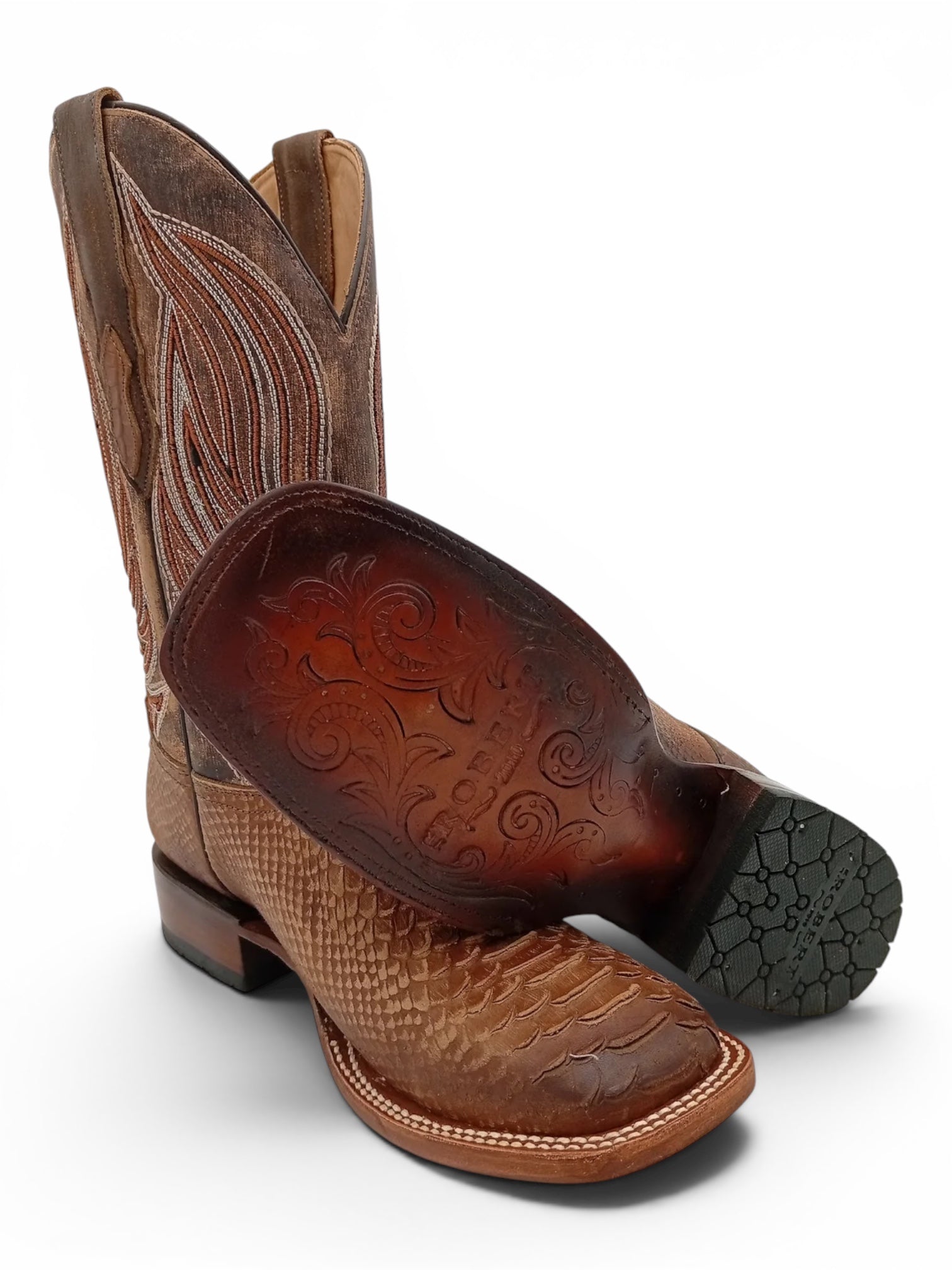 BOTA ROBERT PITHON MIEL ENCERADO SUELA DE CUERO CABALLERO