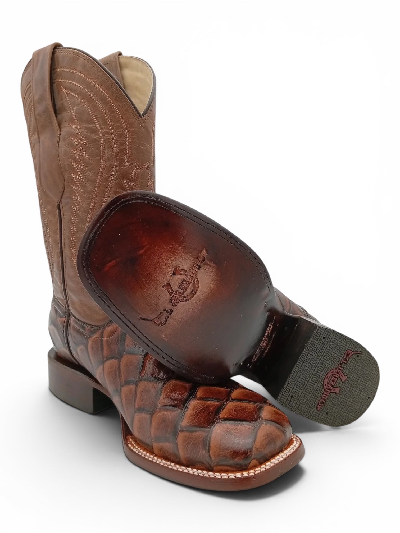 BOTA EL JEREZANO UP IMITACION PEZ MIEL BULL DOG SEULA DE CUERO CABALLERO