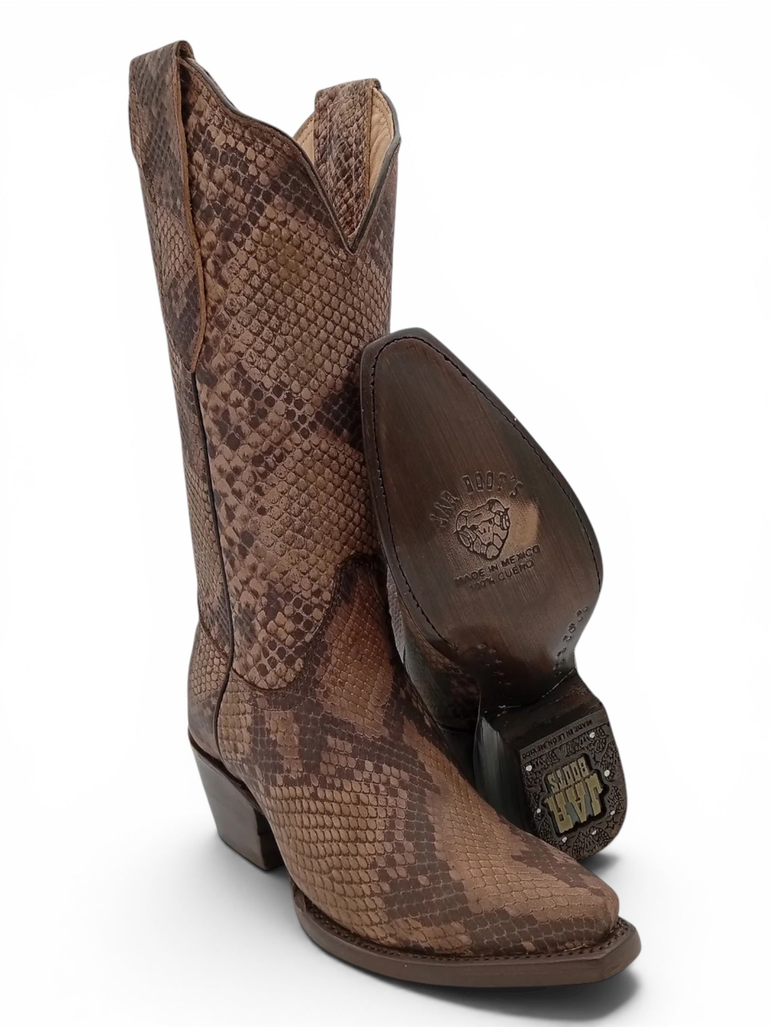 BOTA JAR BOOTS PUNTAL COBRA TAUPE TACON CUBANO DAMA