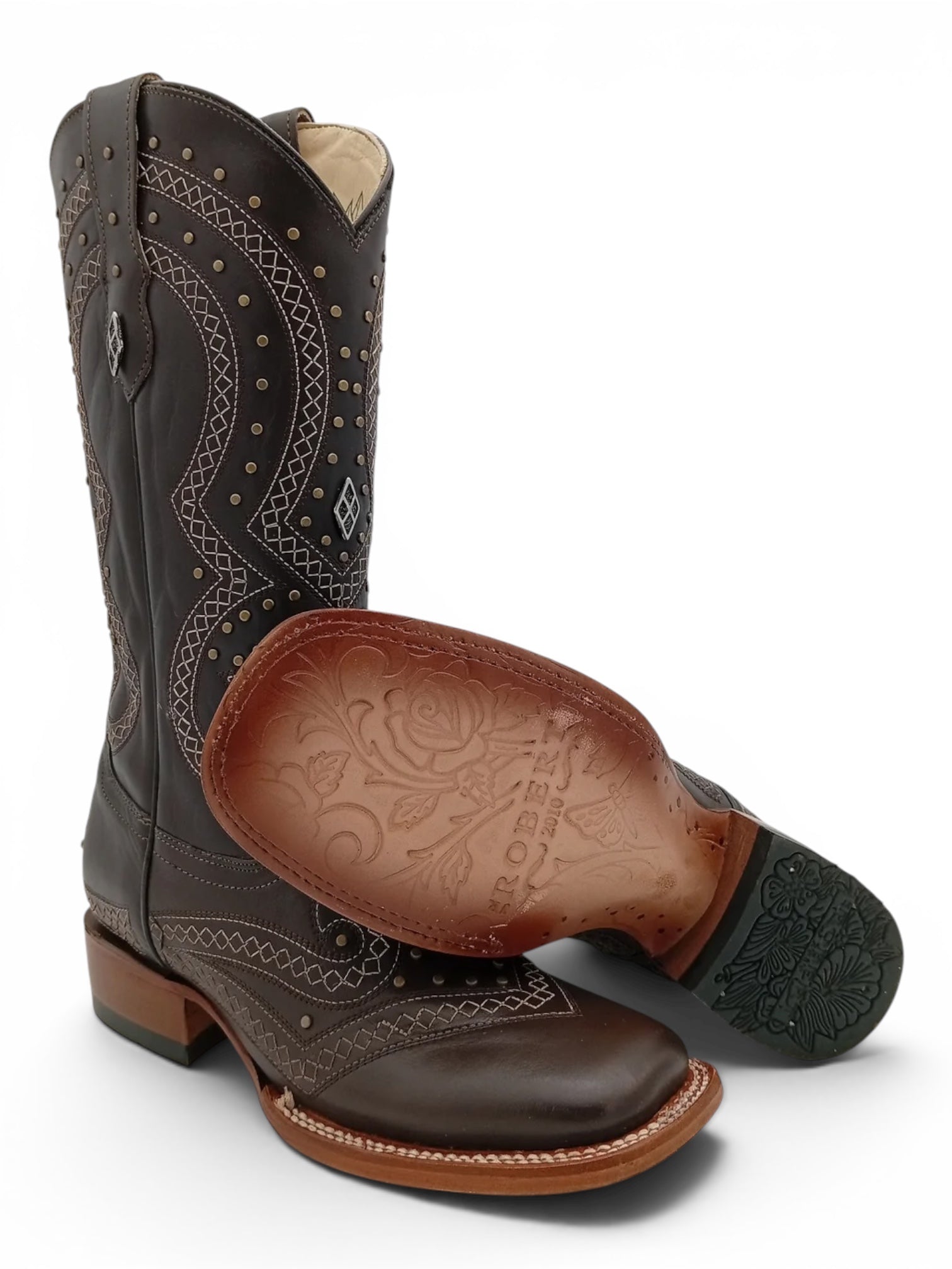BOTA ROBERT ATANADO CAFE SUELA DE CUERO DAMA