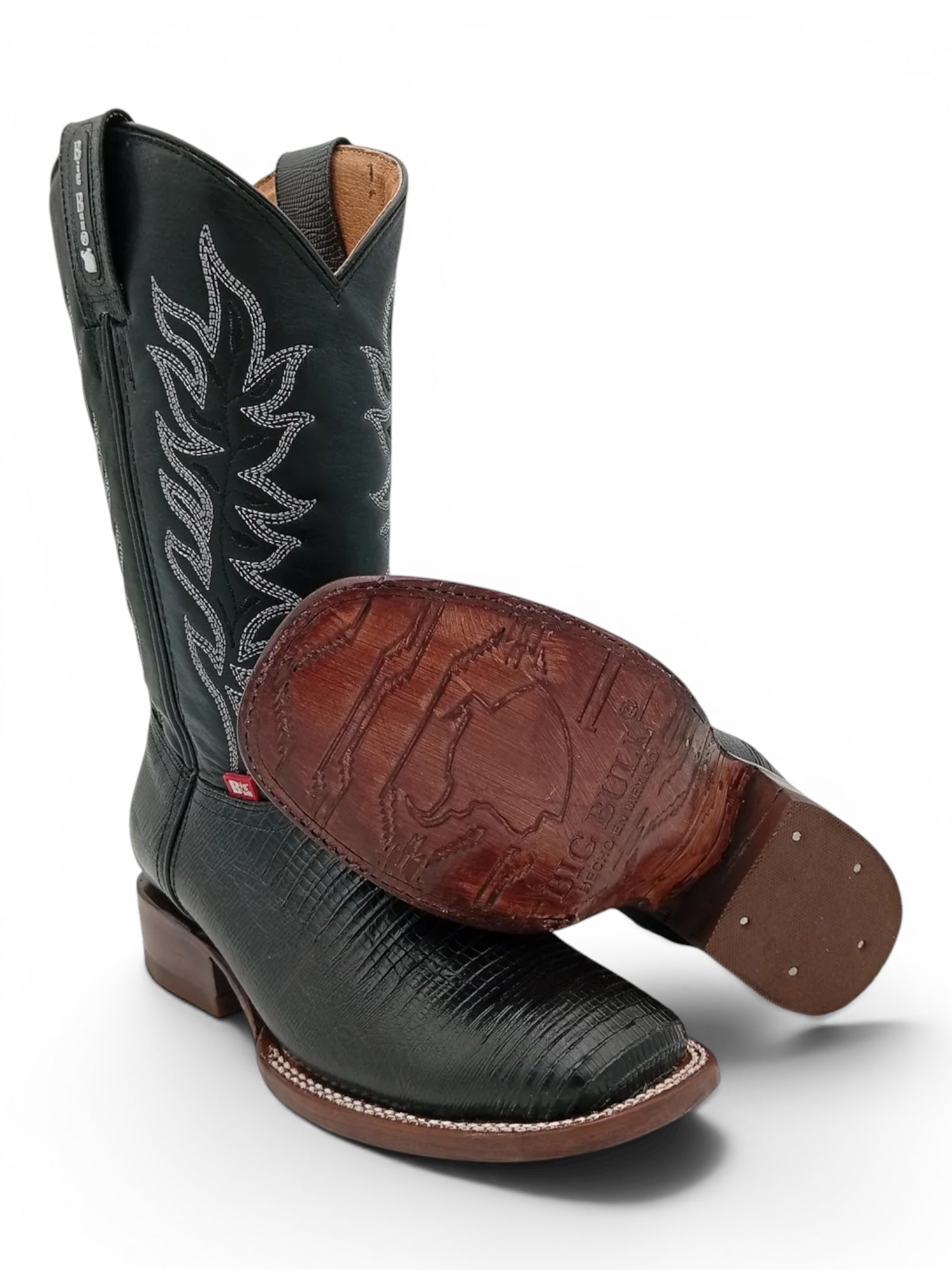 BOTA BIG BULL BUCKAR ARMADILLO NEGRO SUELA DE CUERO DAMA