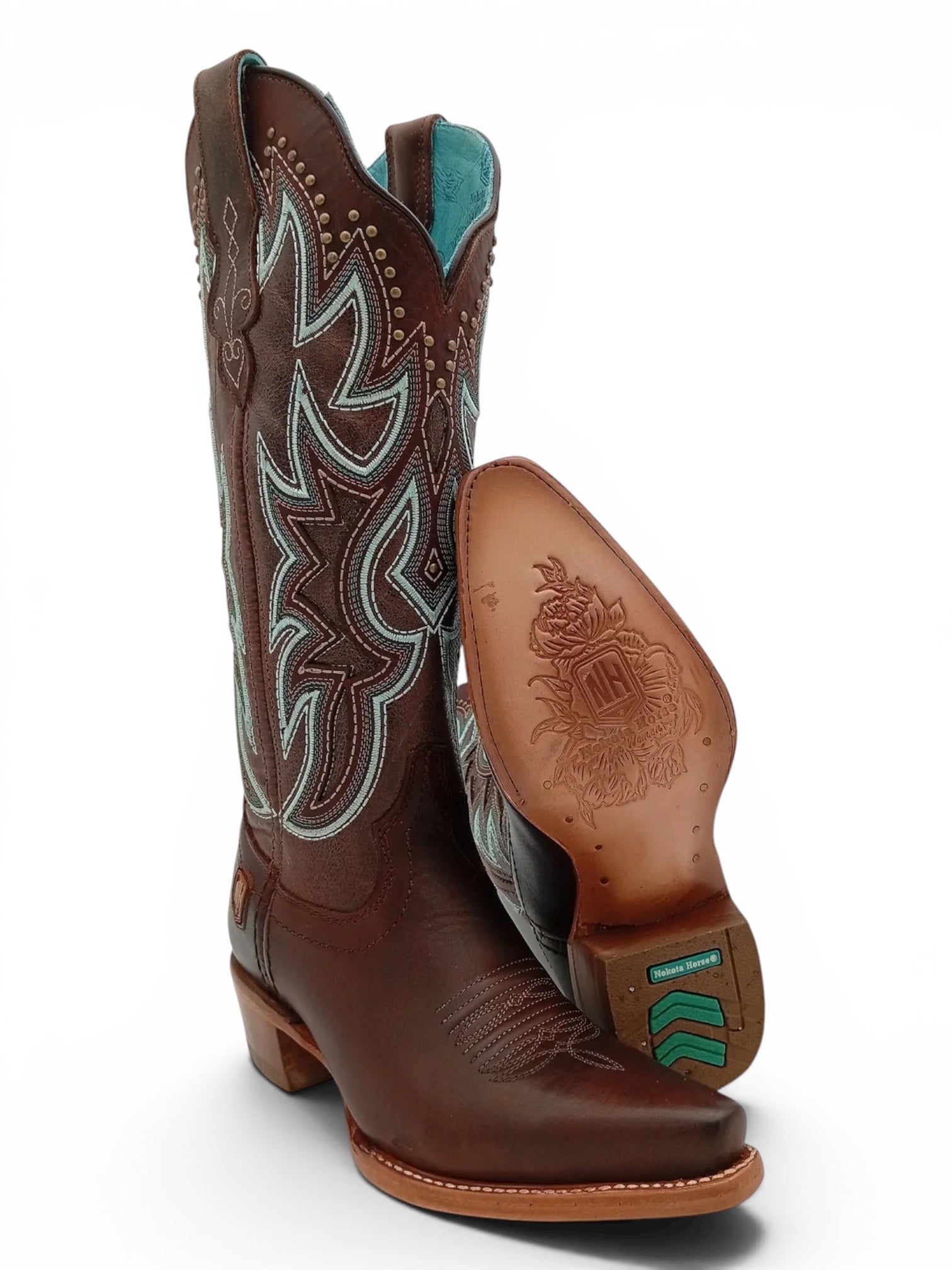 BOTA NOKOTA HORSE VAQUERA CHOCO MENTA SUELA DE CUERO DAMA