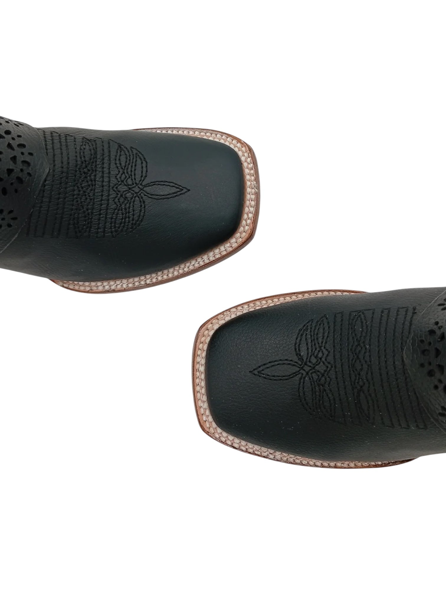 BOTA EL JEREZANO UP LISA NEGRA FLORES SUELA DE CUERO DAMA