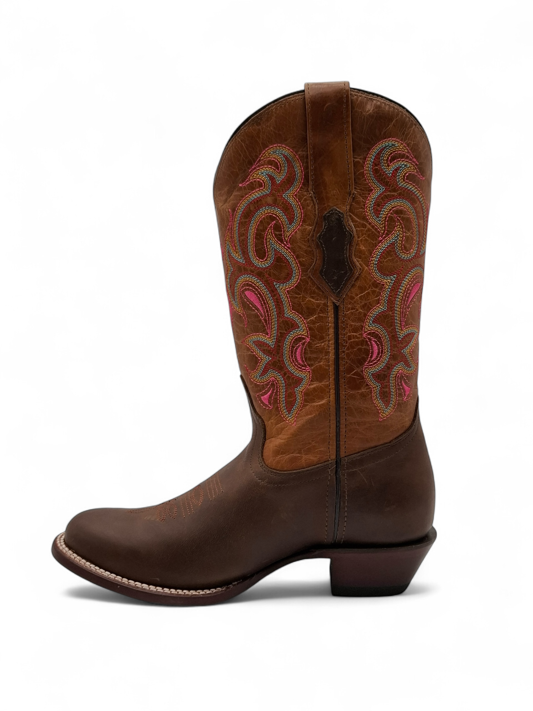 BOTA EL JEREZANO DAMA UNISEX  RODEO 1390  PUNTA OVALADA CRAZY TABACO 1011
