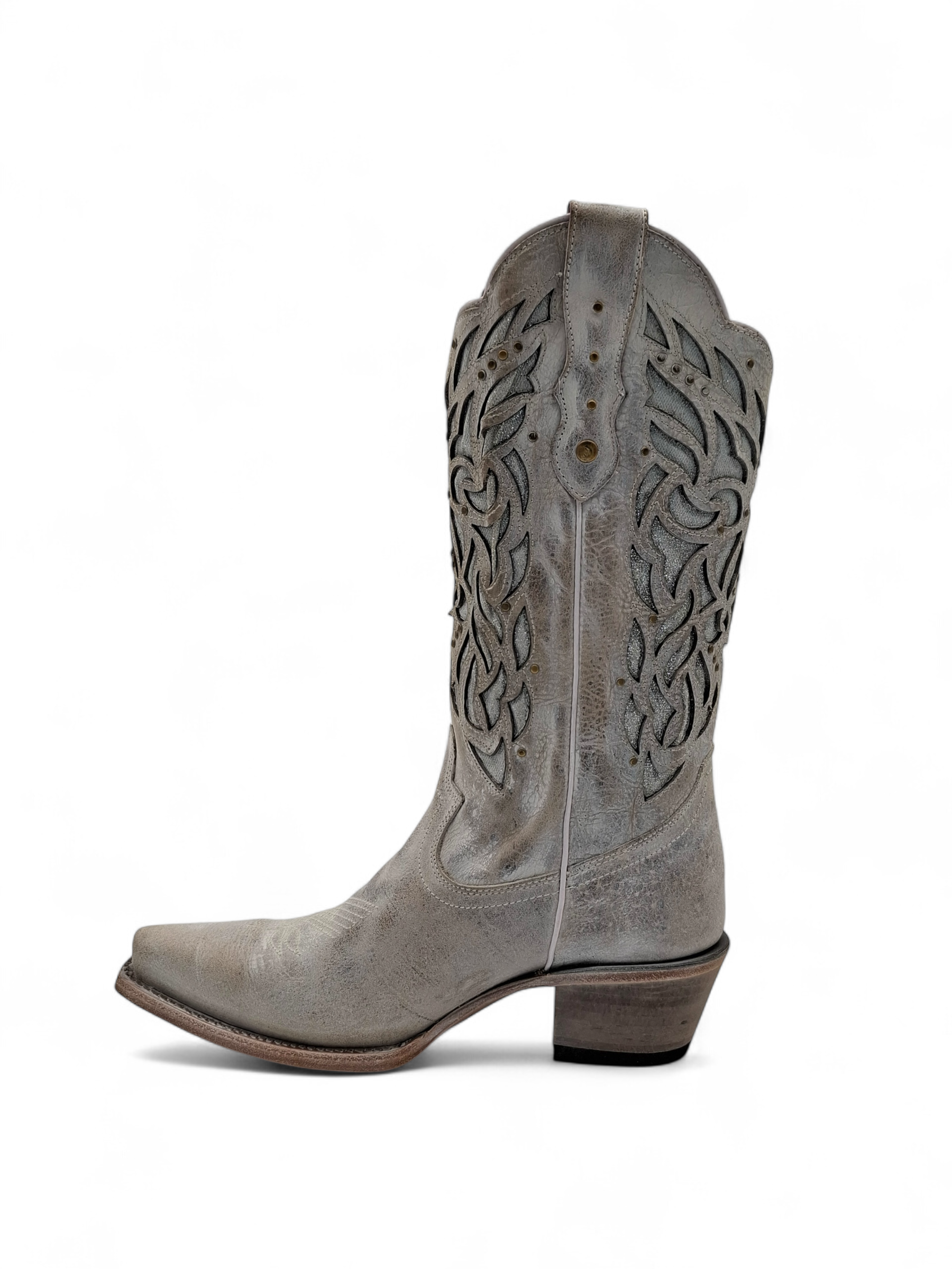 BOTA ROBERT DAMA BLANCA/PLATA VAQUERA T/C 0035