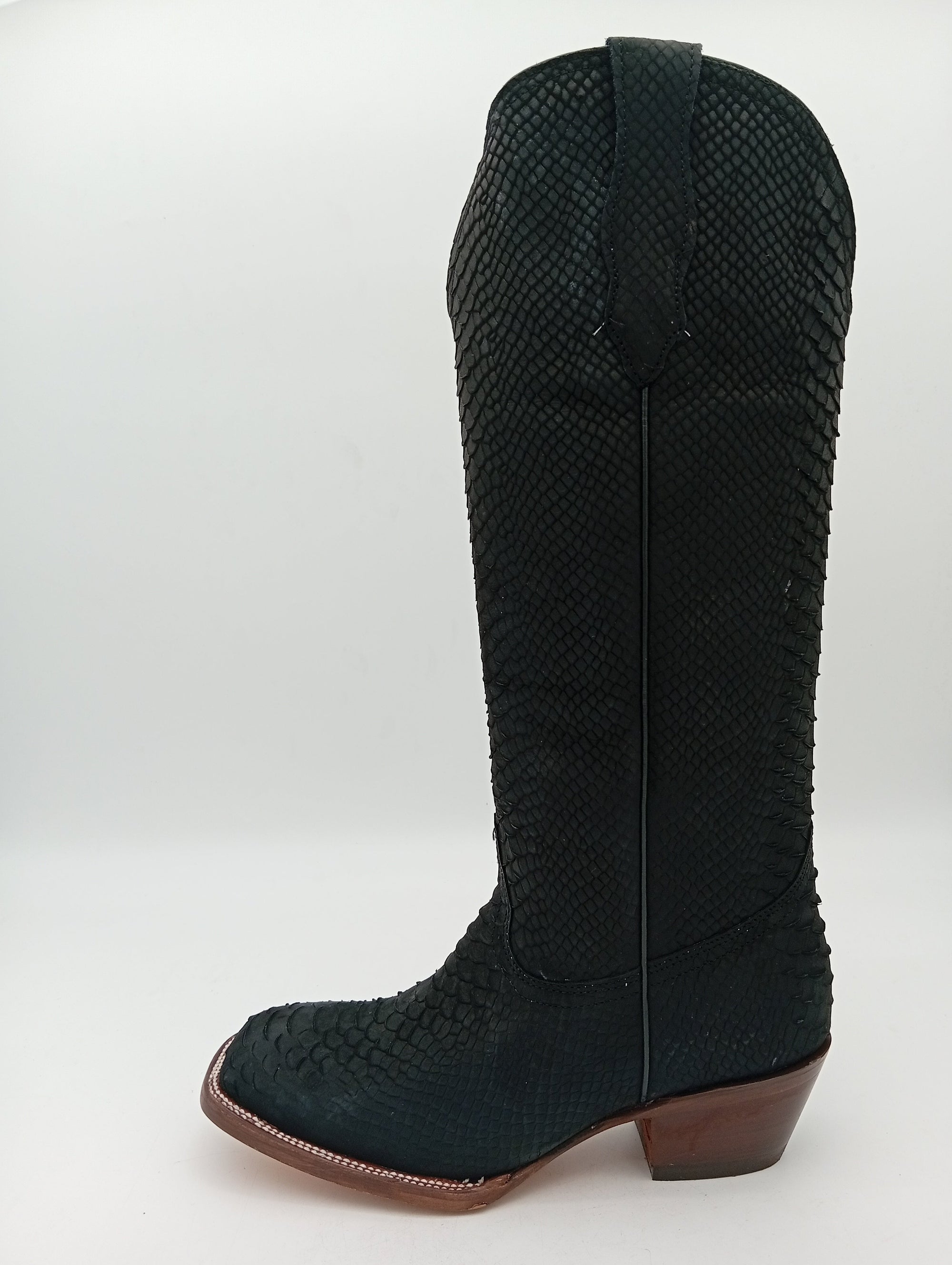 BOTA JAR BOOTS BUCKAR PITHON BUCK NEGRO TUBO ALTO DAMA