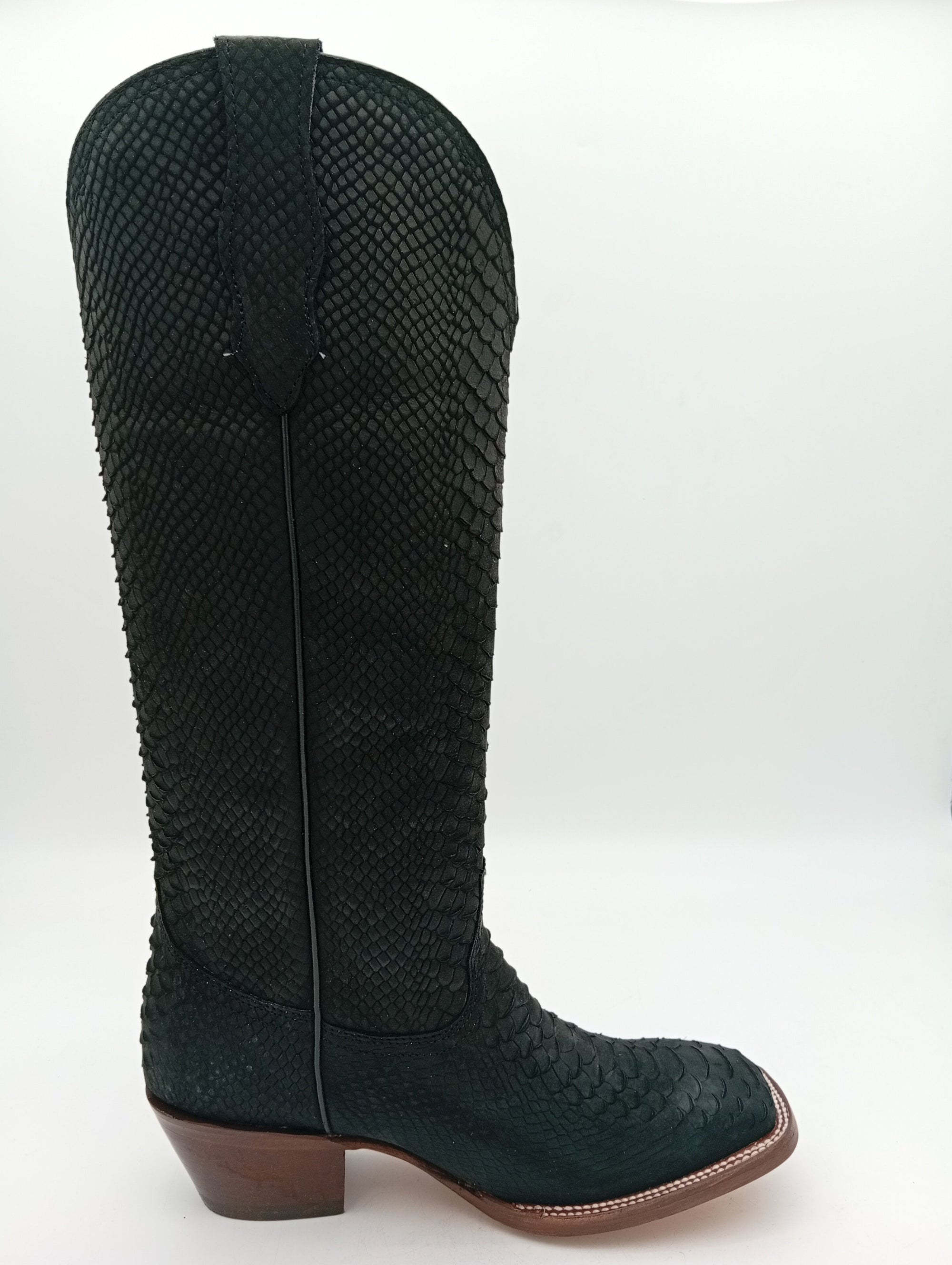 BOTA JAR BOOTS BUCKAR PITHON BUCK NEGRO TUBO ALTO DAMA