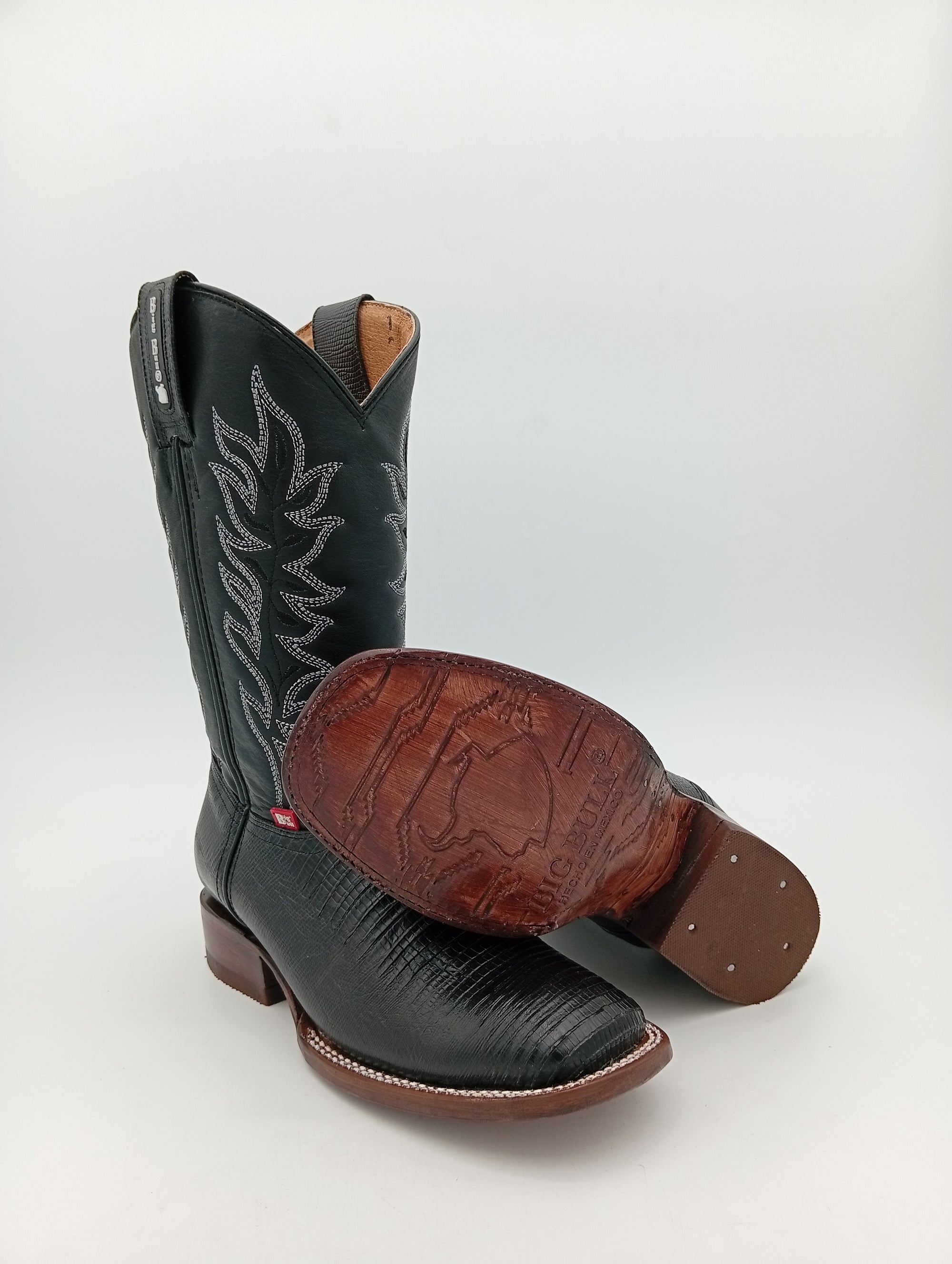 BOTA BIG BULL BICKAR ARMADILLO NEGRO SUELA DE CUERO DAMA