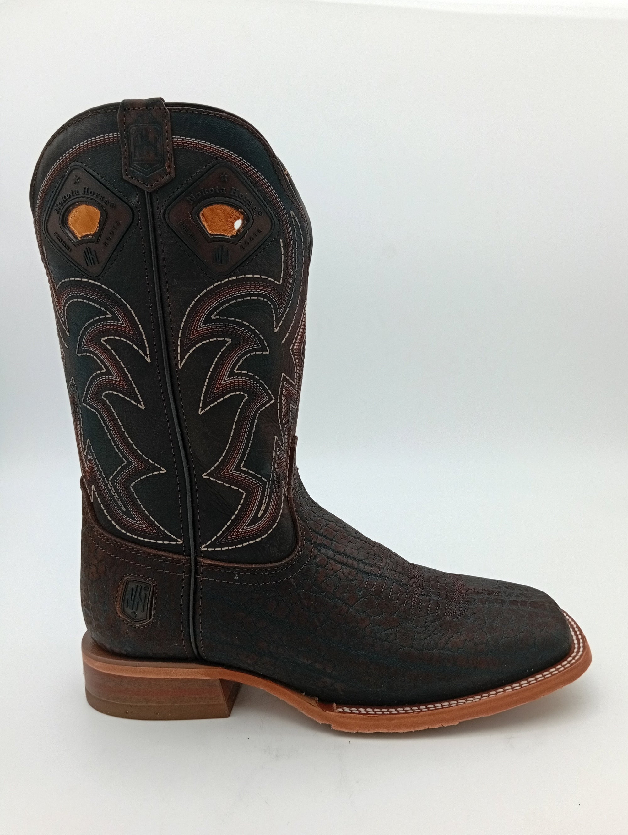 BOTA NOKOTA HORSE CUELLO DE TORO CAFE TABACO SUELA DE CUERO CABALLERO