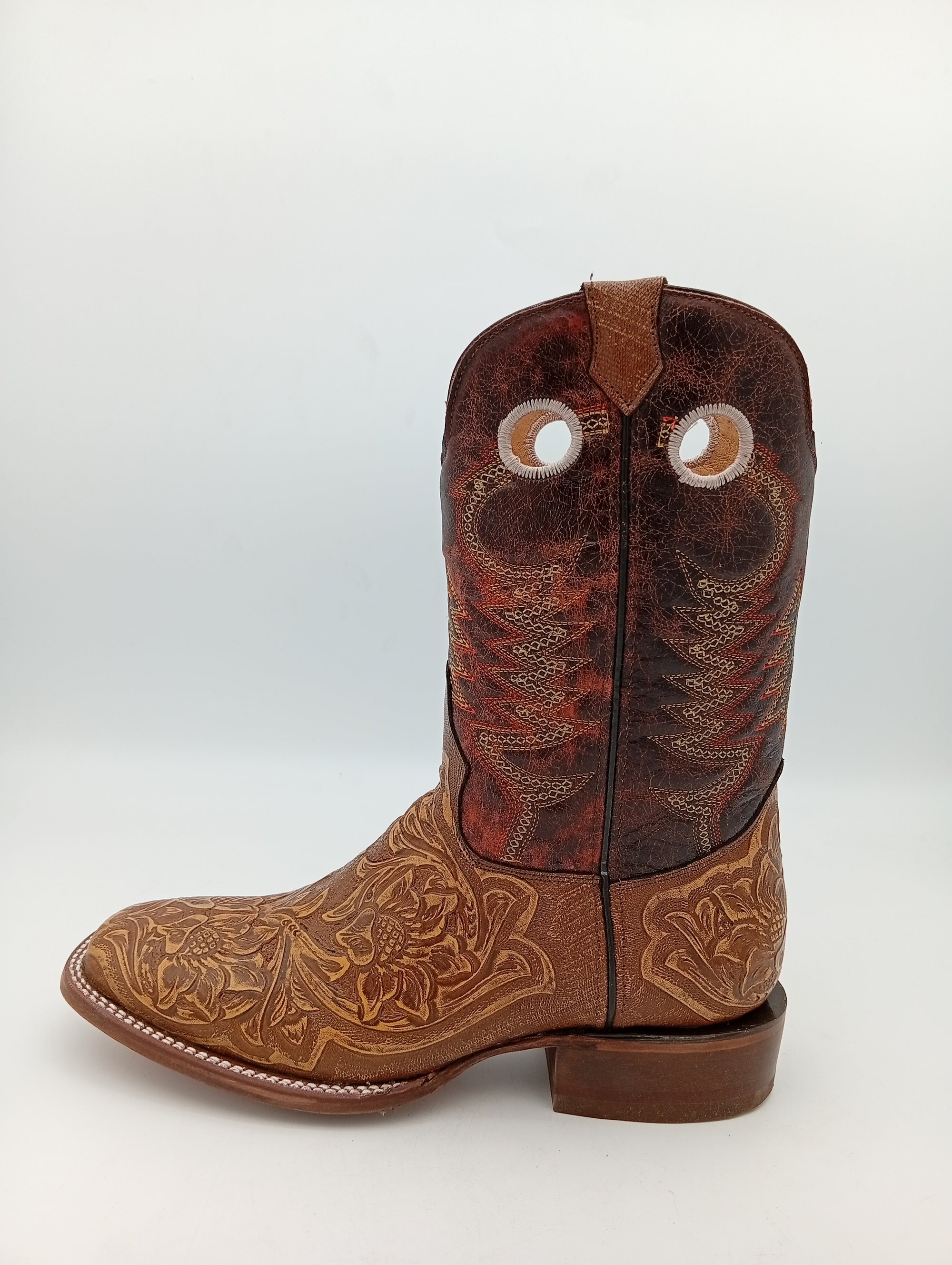 BOTA BIG BULL CINCELADA MIEL SUELA DE CUERO CABALLERO