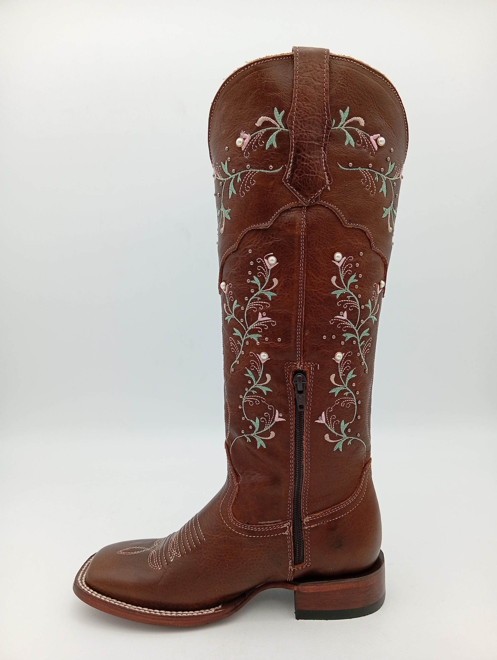 BOTA BUCEFALO BD BUCKAR NAPA FLORES TUBO ALTO DAMA
