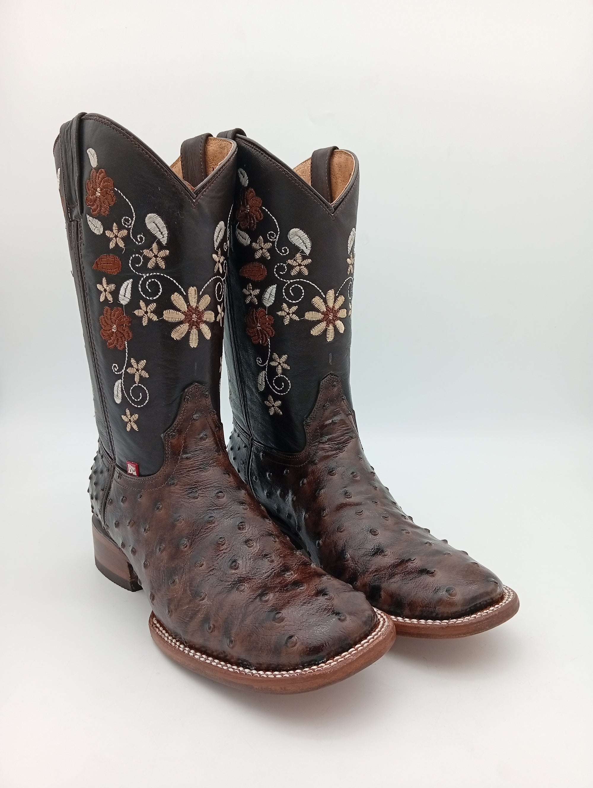 BOTA BIG BULL AVESTRUZ CHOCO DAMA SUELA DE CUERO