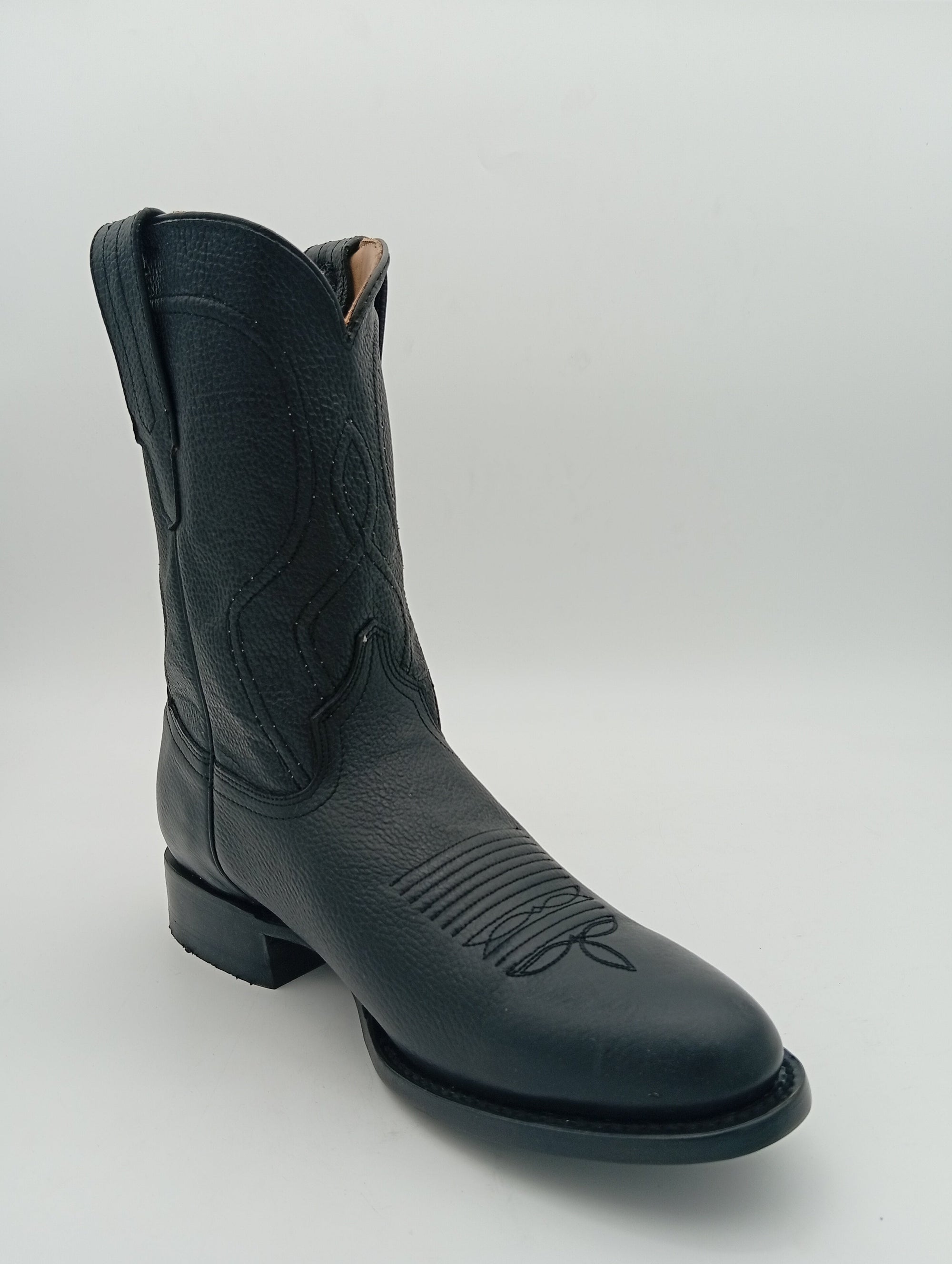 BOTA REYME BRUMA NEGRO OVAL SUELA DE CUERO CABALLERO