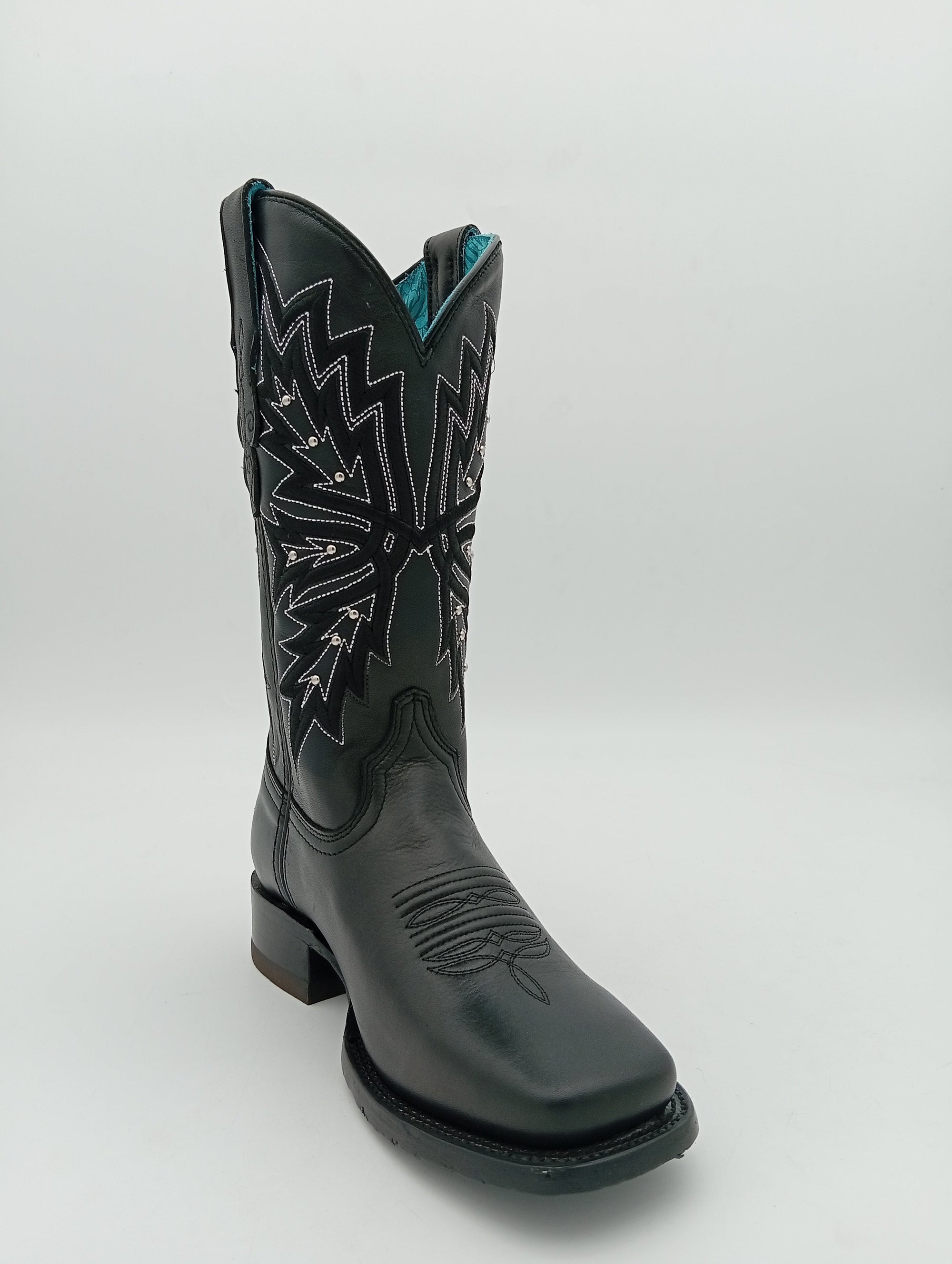 BOTA NOKOTA HORSE BULL DOG LISA NEGRA SUELA DE CUERO DAMA