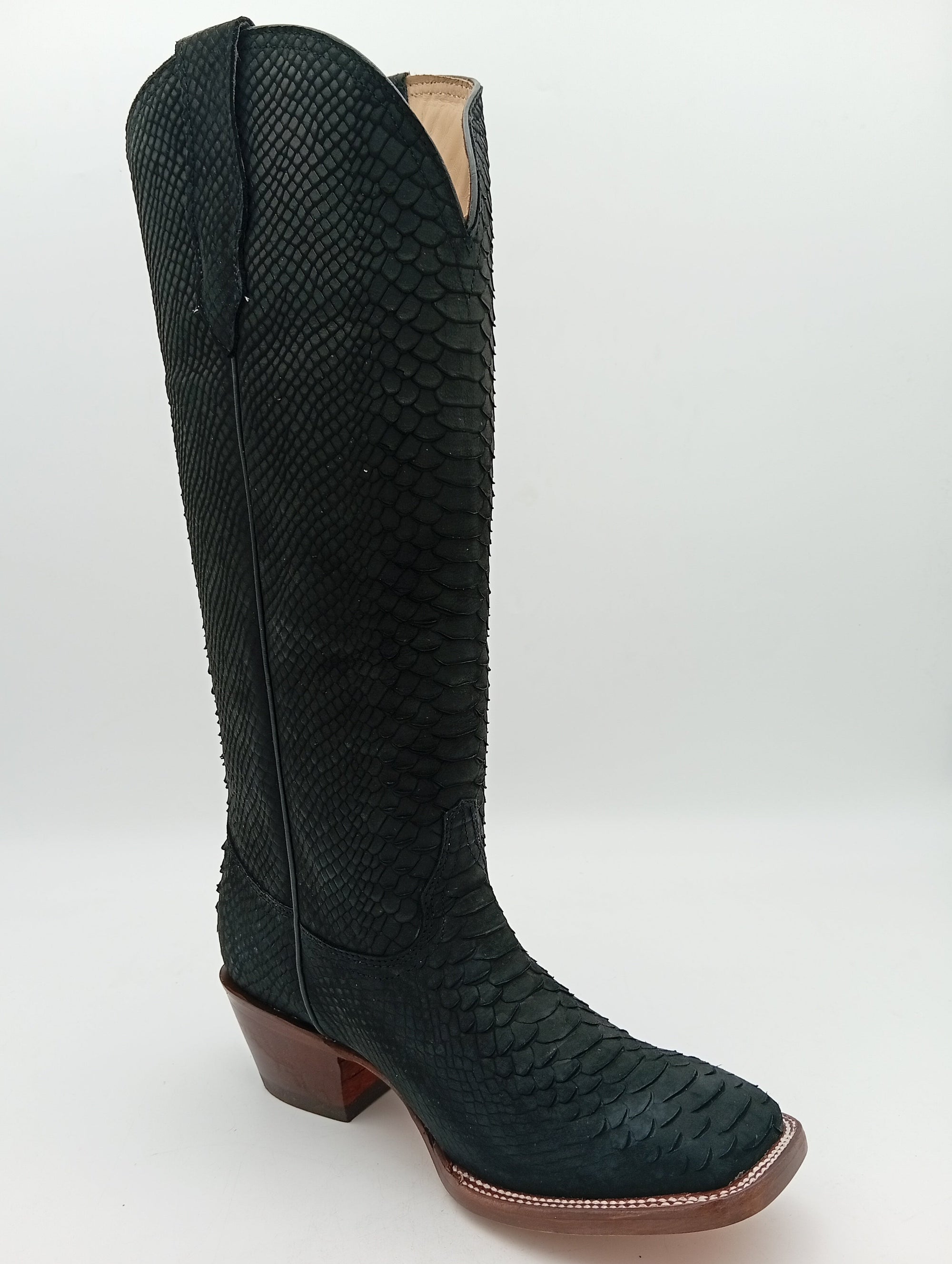BOTA JAR BOOTS BUCKAR PITHON BUCK NEGRO TUBO ALTO DAMA