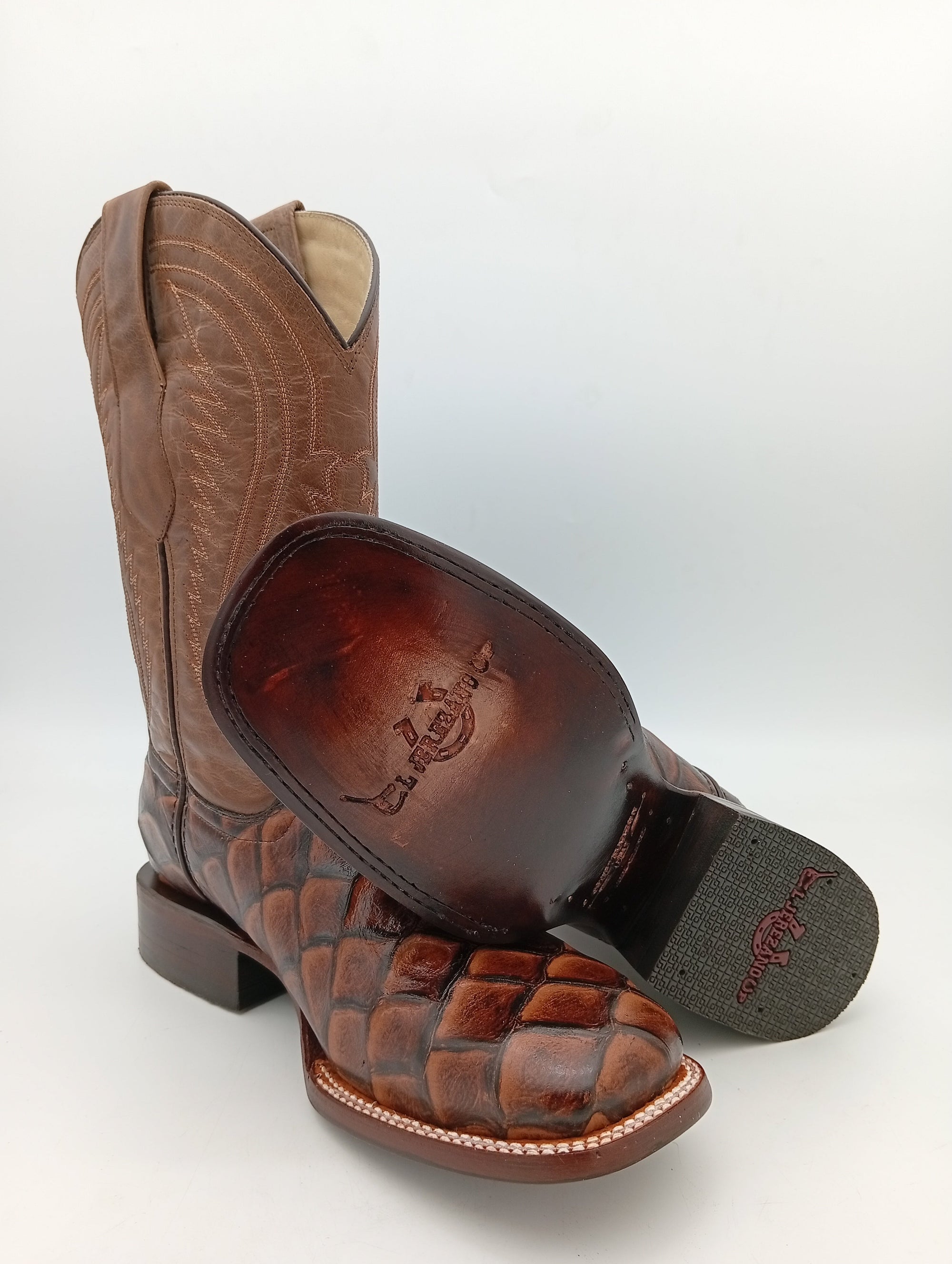 BOTA EL JEREZANO UP IMITACION PEZ MIEL BULL DOG SEULA DE CUERO CABALLERO