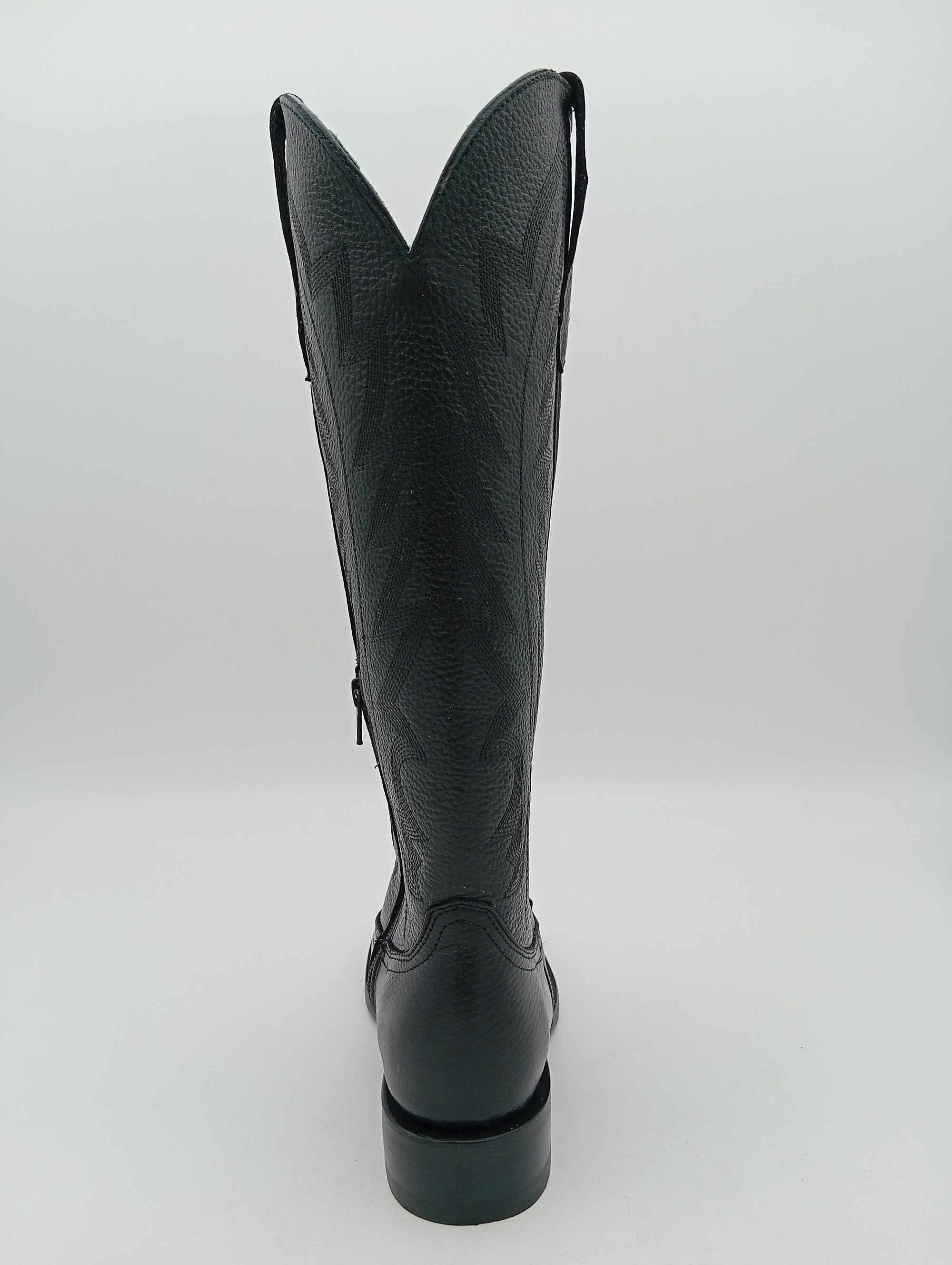 BOTA BUCEFALO BULL DOG LISA NEGRA TUBO ALTO SUELA DE CUERO DAMA