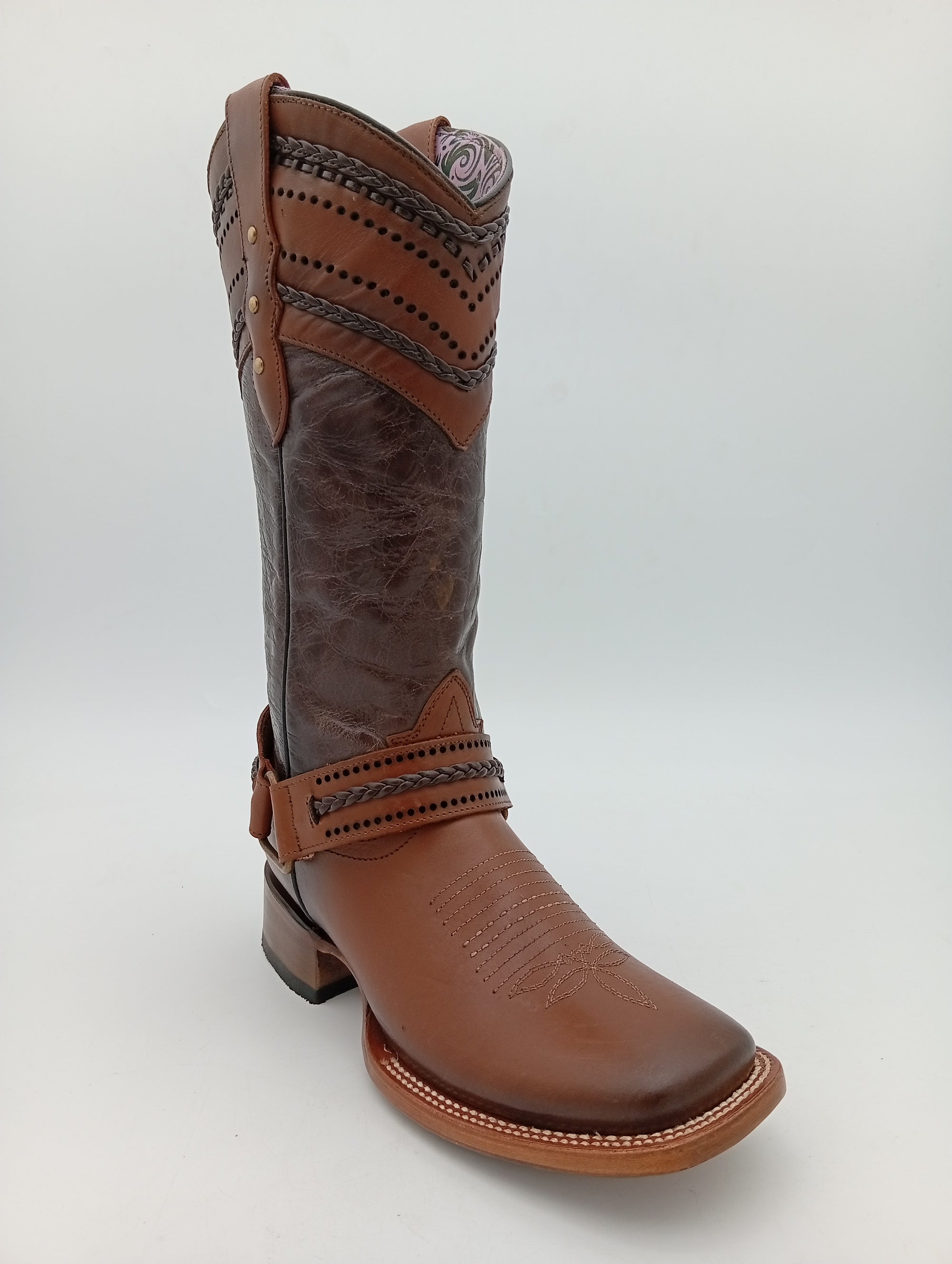 BOTA ROBERT BULL ATANADO MIEL CAFE SUELA DE CUERO DAMA