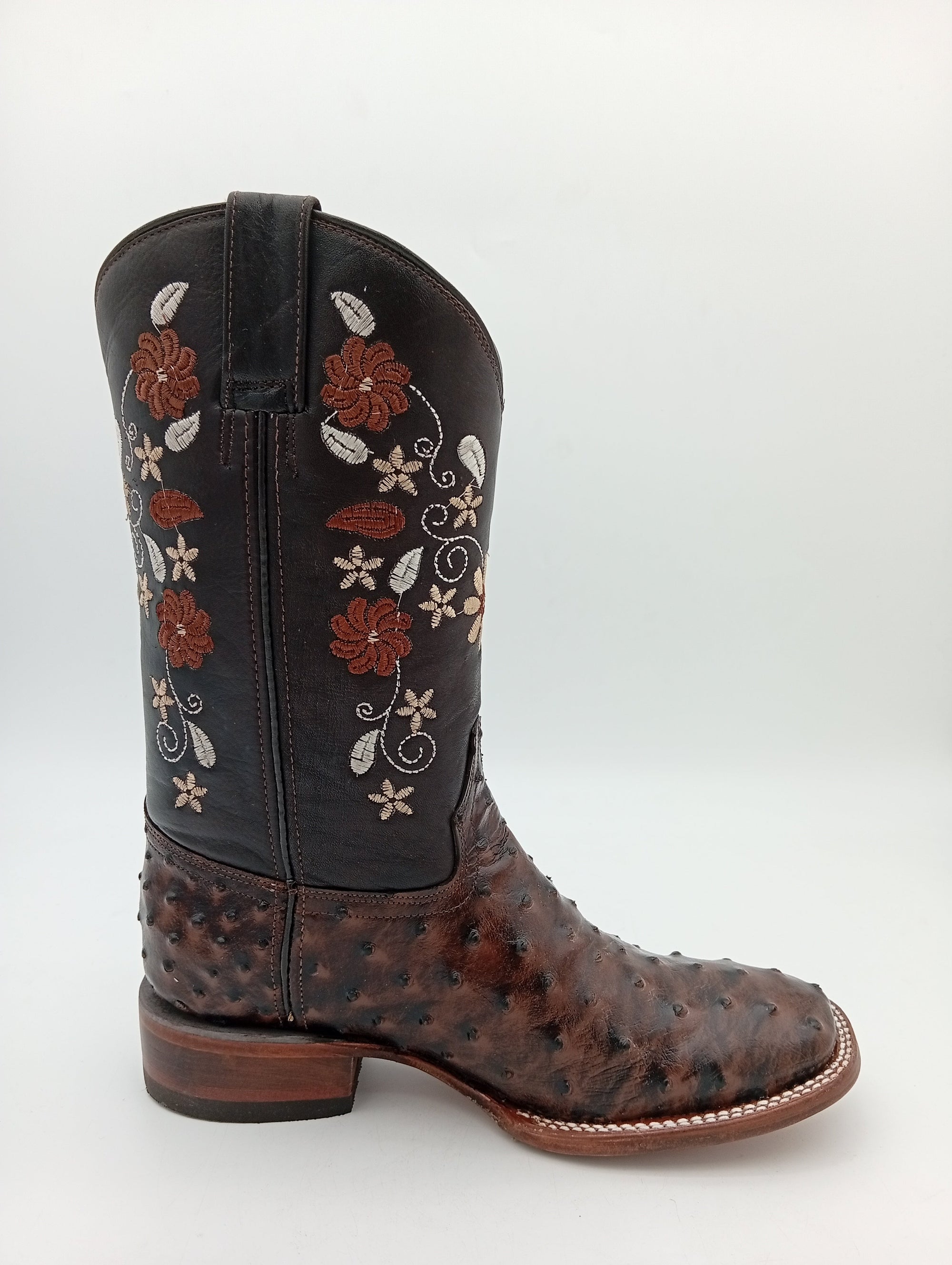 BOTA BIG BULL AVESTRUZ CHOCO DAMA SUELA DE CUERO
