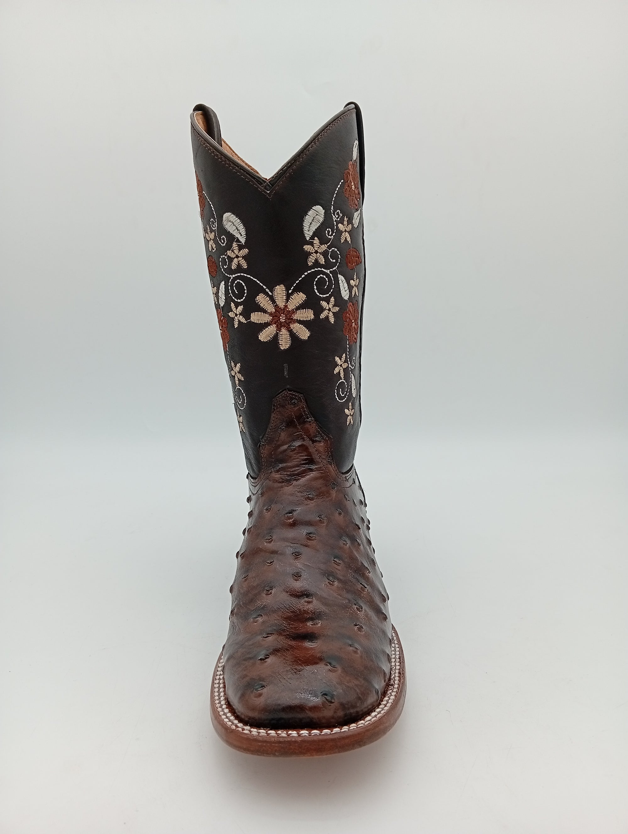 BOTA BIG BULL AVESTRUZ CHOCO DAMA SUELA DE CUERO