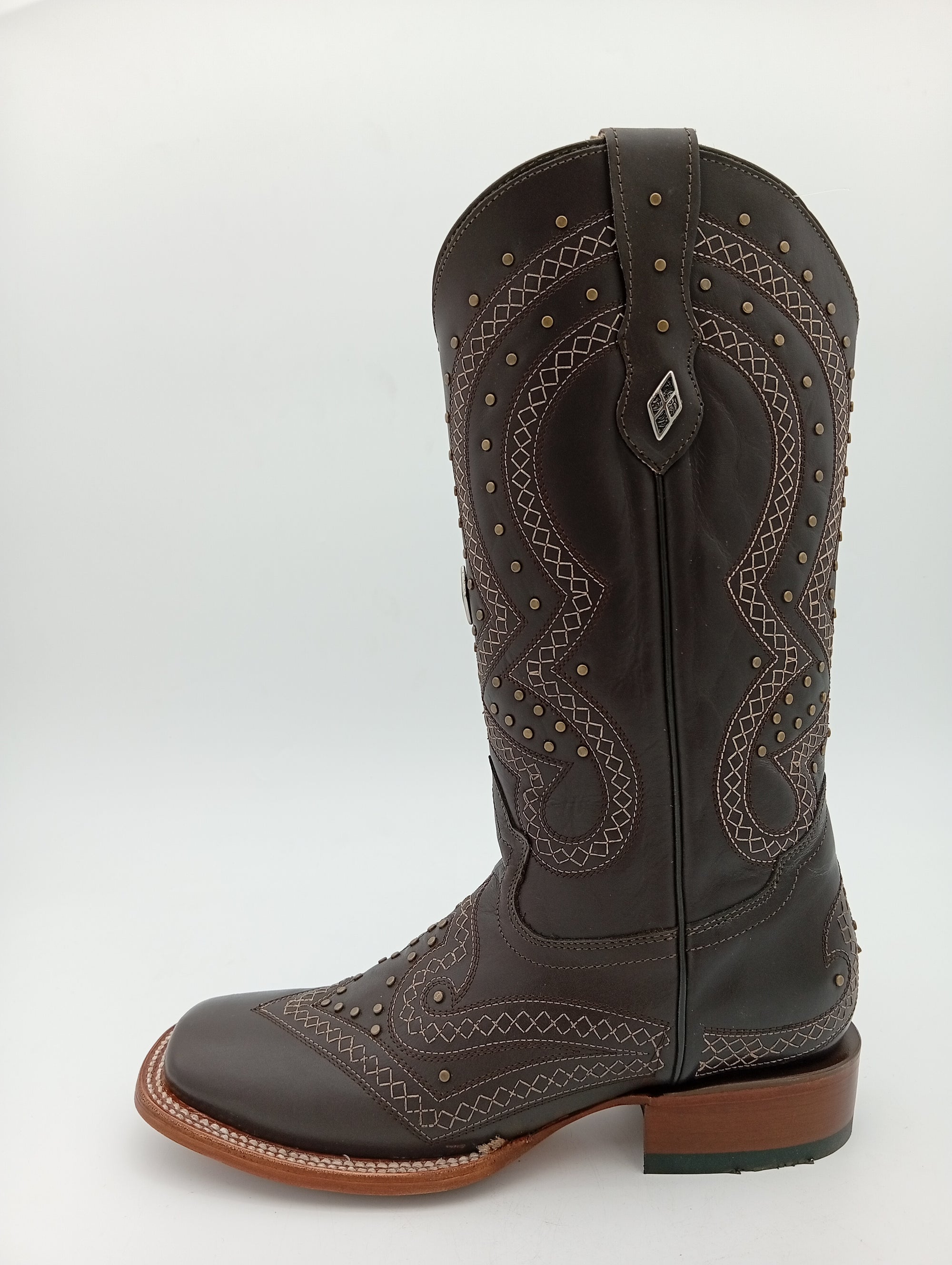 BOTA ROBERT ATANADO CAFE SUELA DE CUERO DAMA