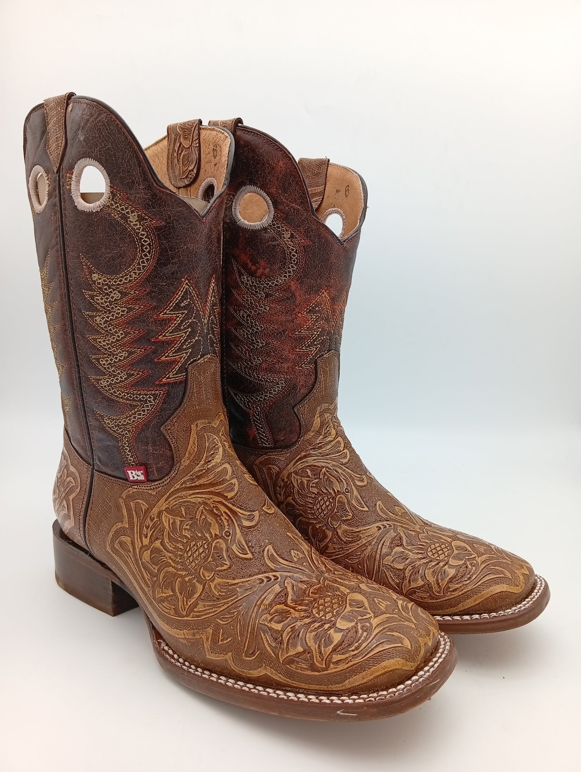 BOTA BIG BULL CINCELADA MIEL SUELA DE CUERO CABALLERO