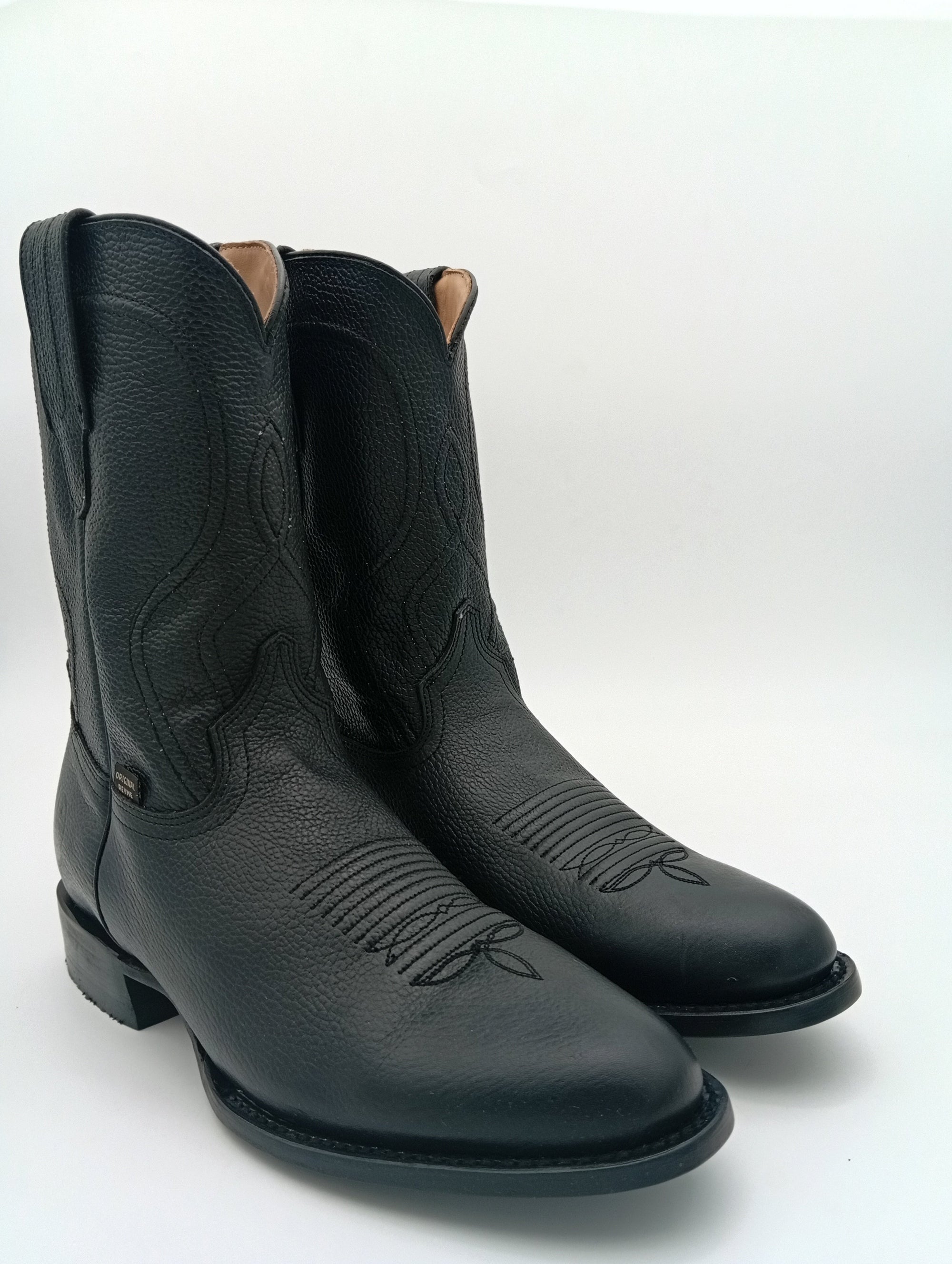 BOTA REYME BRUMA NEGRO OVAL SUELA DE CUERO CABALLERO