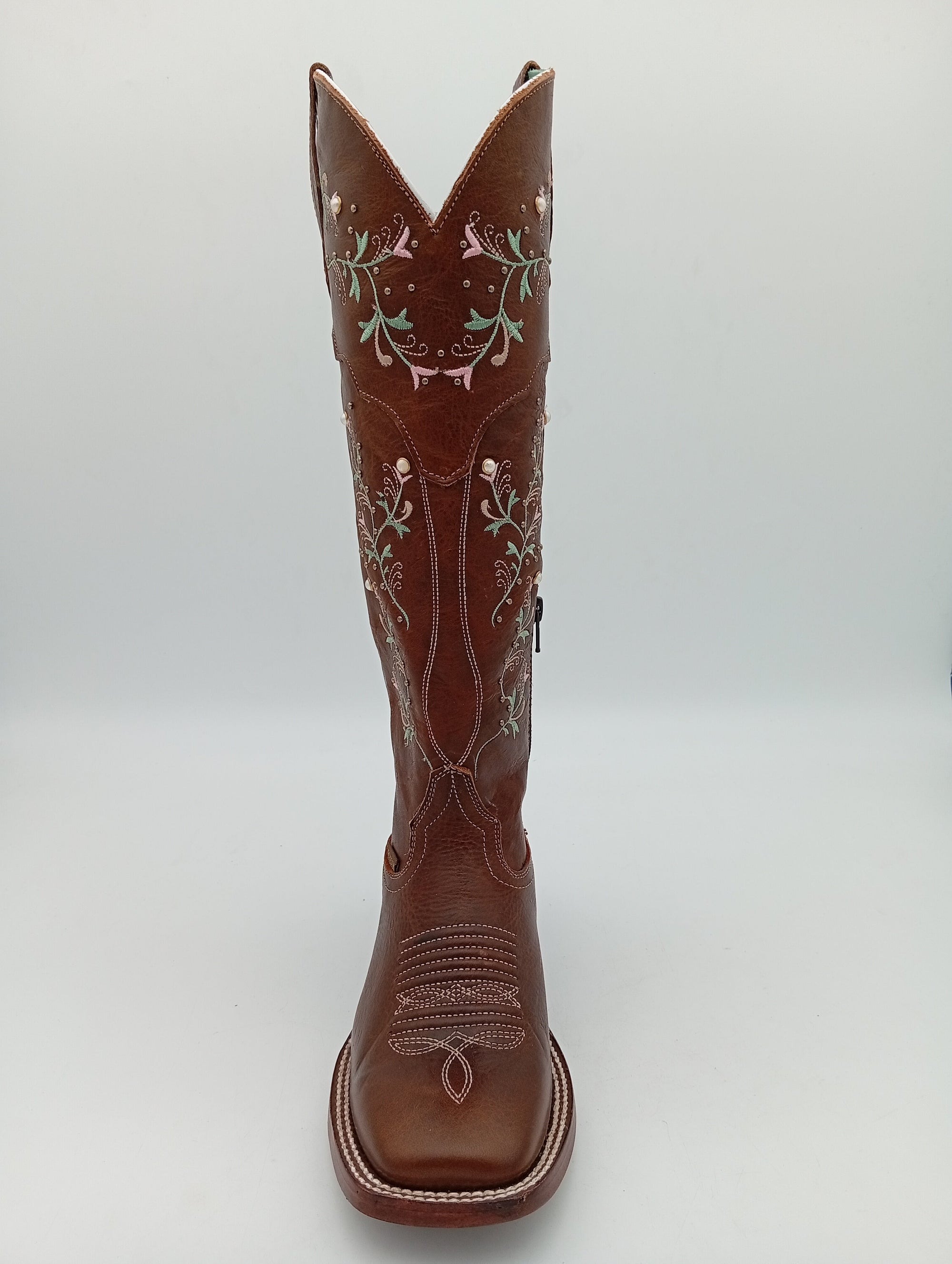 BOTA BUCEFALO BD BUCKAR NAPA FLORES TUBO ALTO DAMA