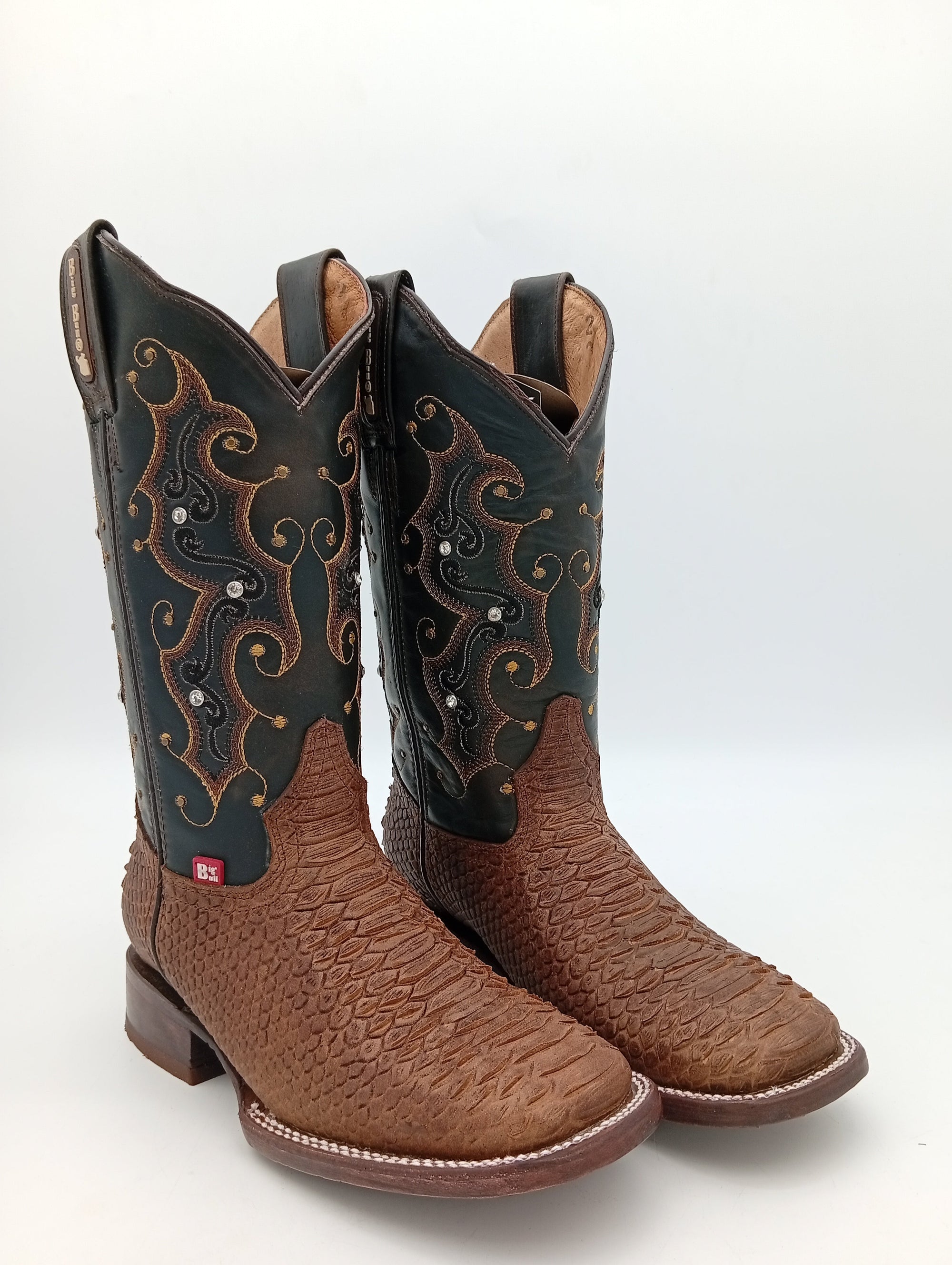 BOTA BIG BULL BD PITHON OESTE MIEL SUELA DE CUERO DAMA
