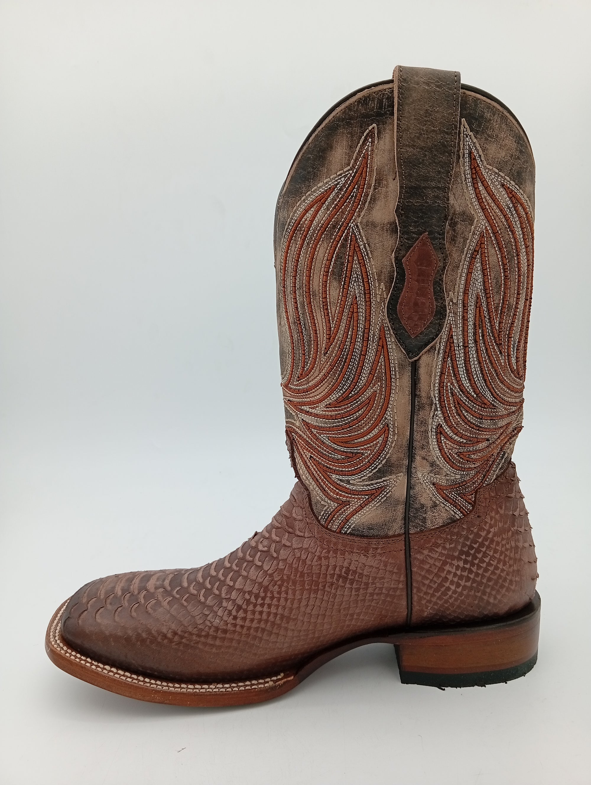 BOTA ROBERT PITHON ENCERADO CAFE SUELA DE CUERO CABALLERO