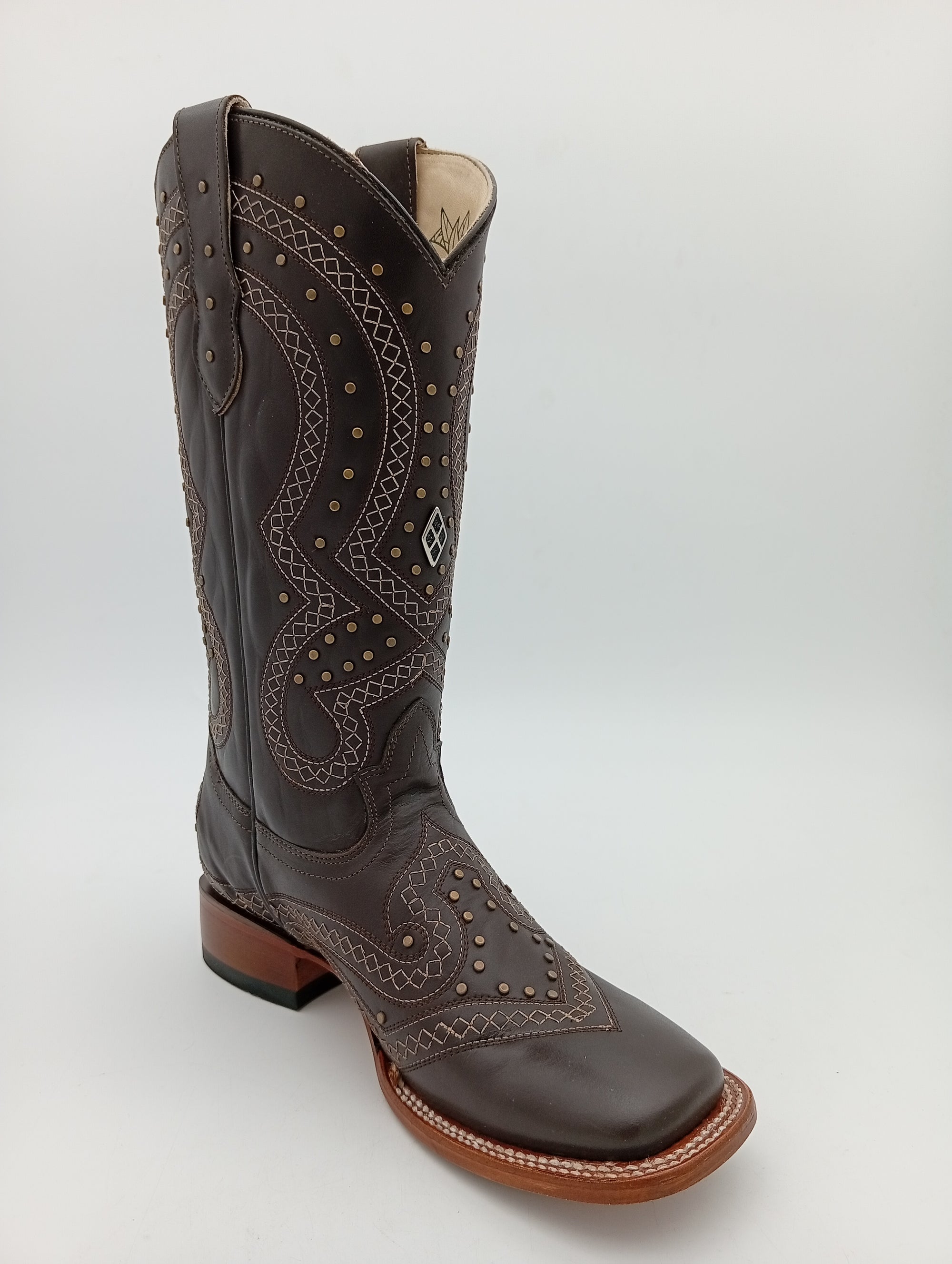 BOTA ROBERT ATANADO CAFE SUELA DE CUERO DAMA