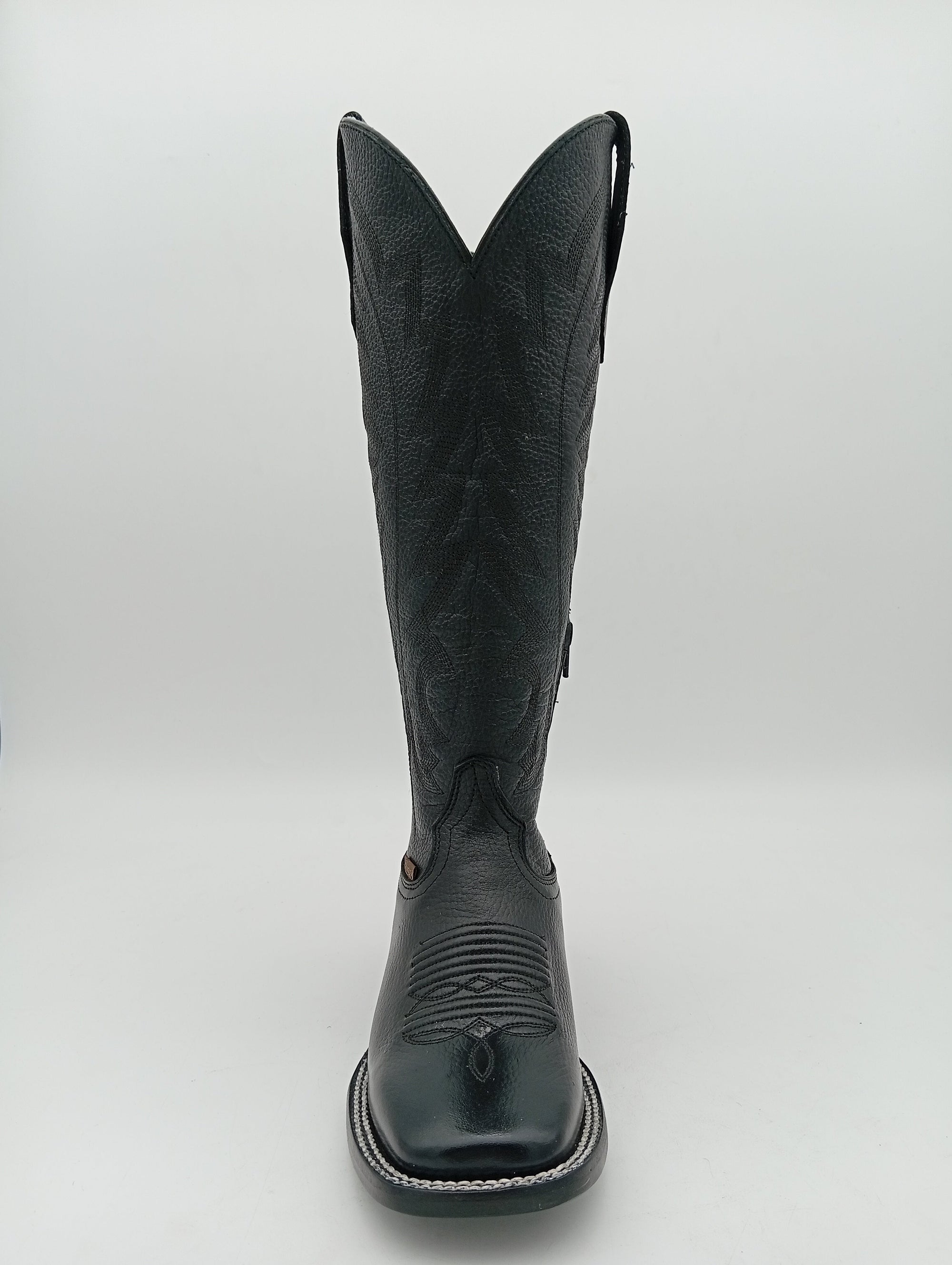 BOTA BUCEFALO BULL DOG LISA NEGRA TUBO ALTO SUELA DE CUERO DAMA