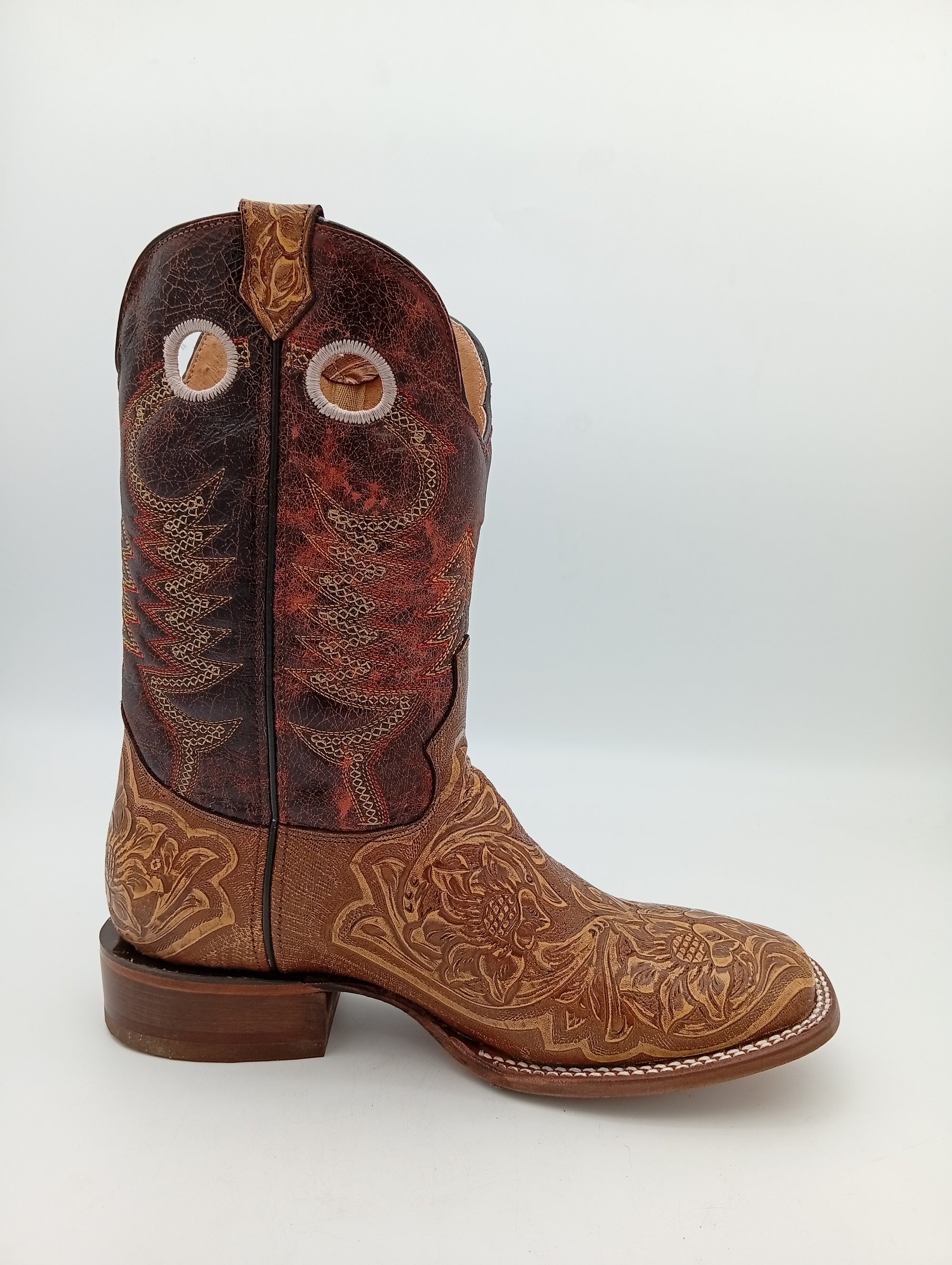 BOTA BIG BULL CINCELADA MIEL SUELA DE CUERO CABALLERO