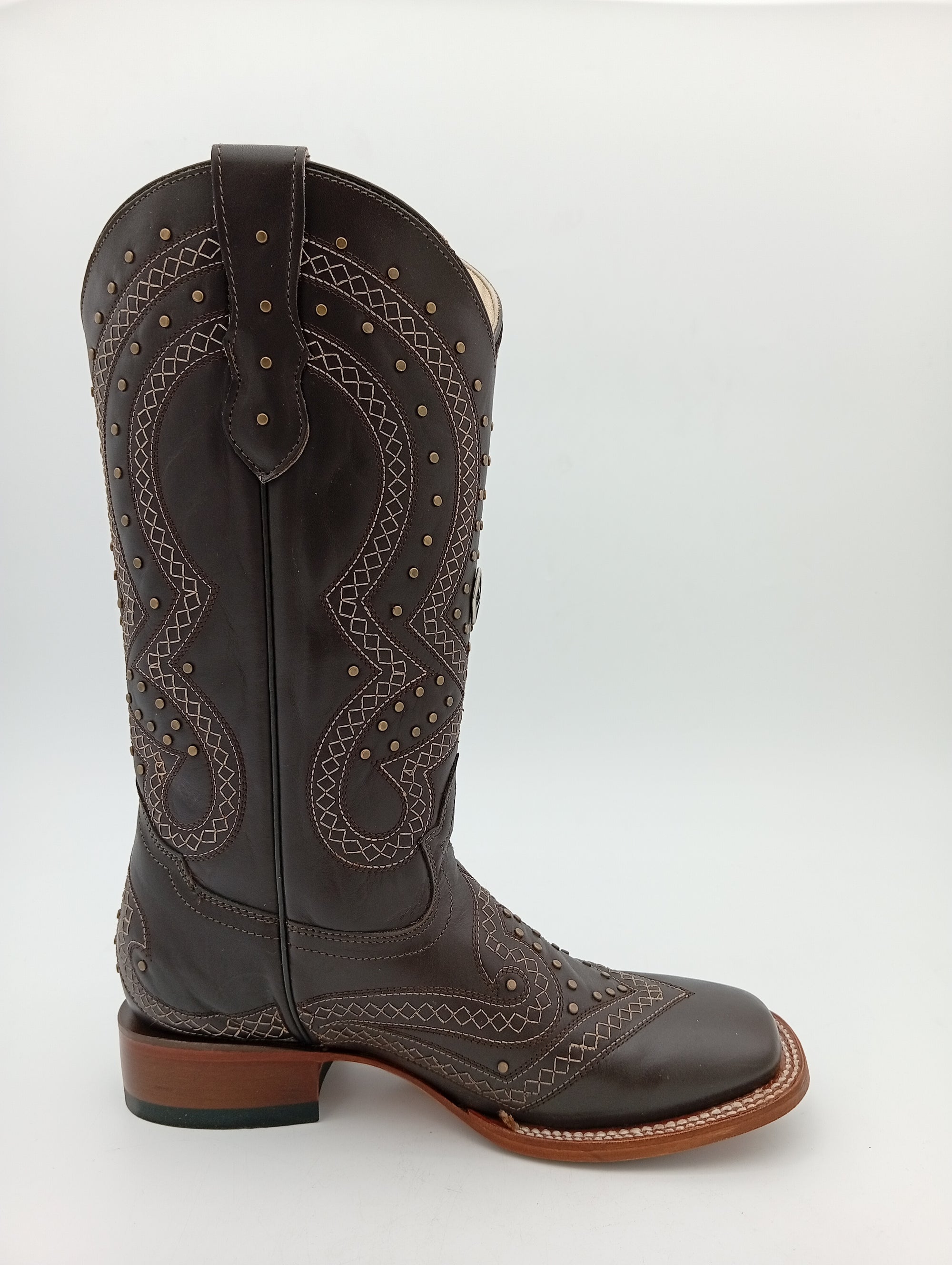 BOTA ROBERT ATANADO CAFE SUELA DE CUERO DAMA